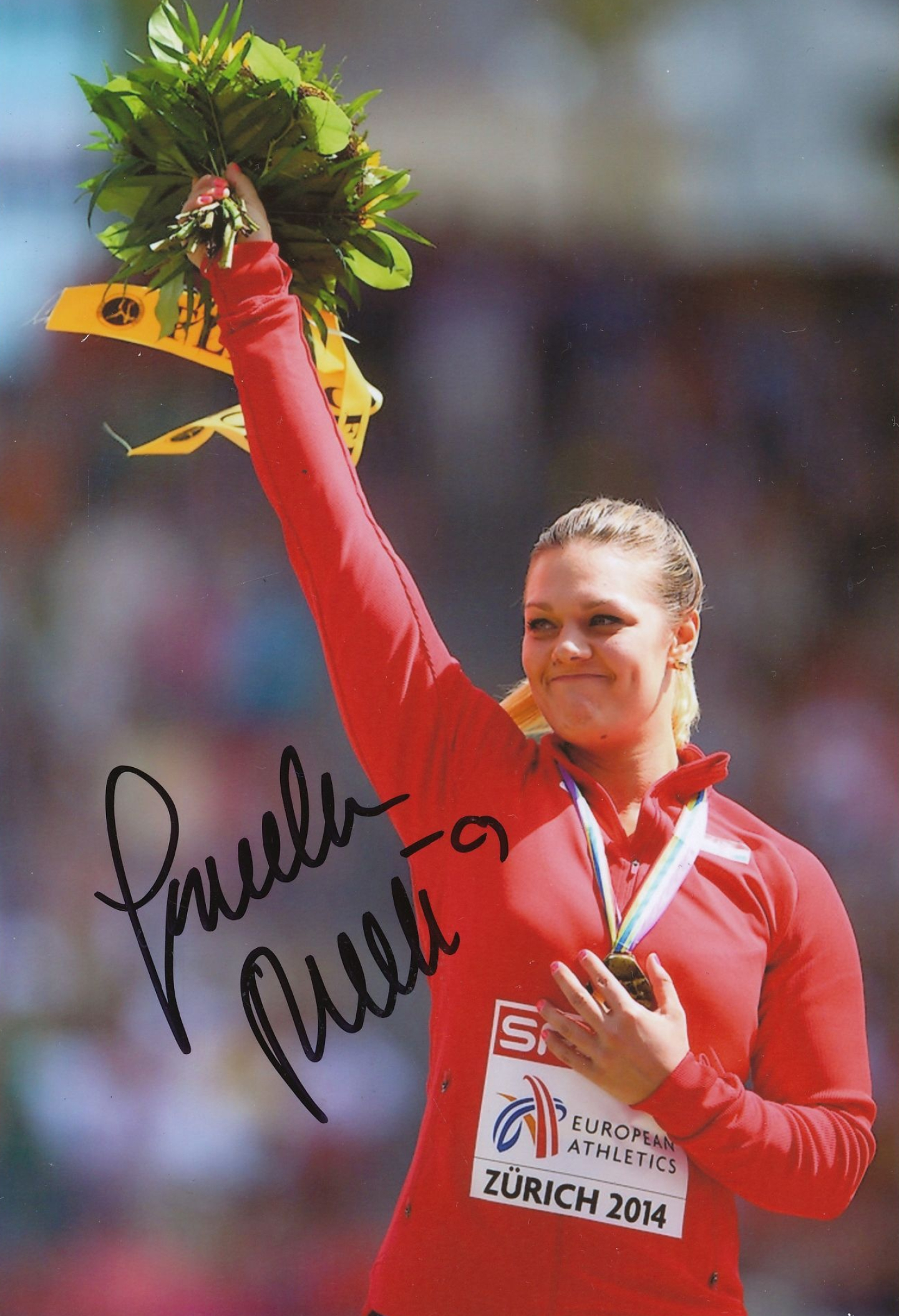 Sandra Perkovic, Autographed photo, Croatian athlete, Sports, 1450x2110 HD Phone