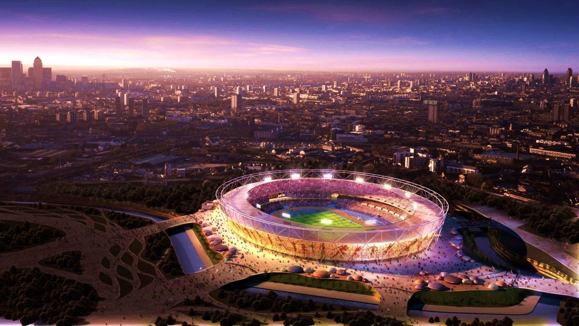 Football Stadium, Emirates Stadium, London Olympics, Famous landmarks, 1920x1080 Full HD Desktop