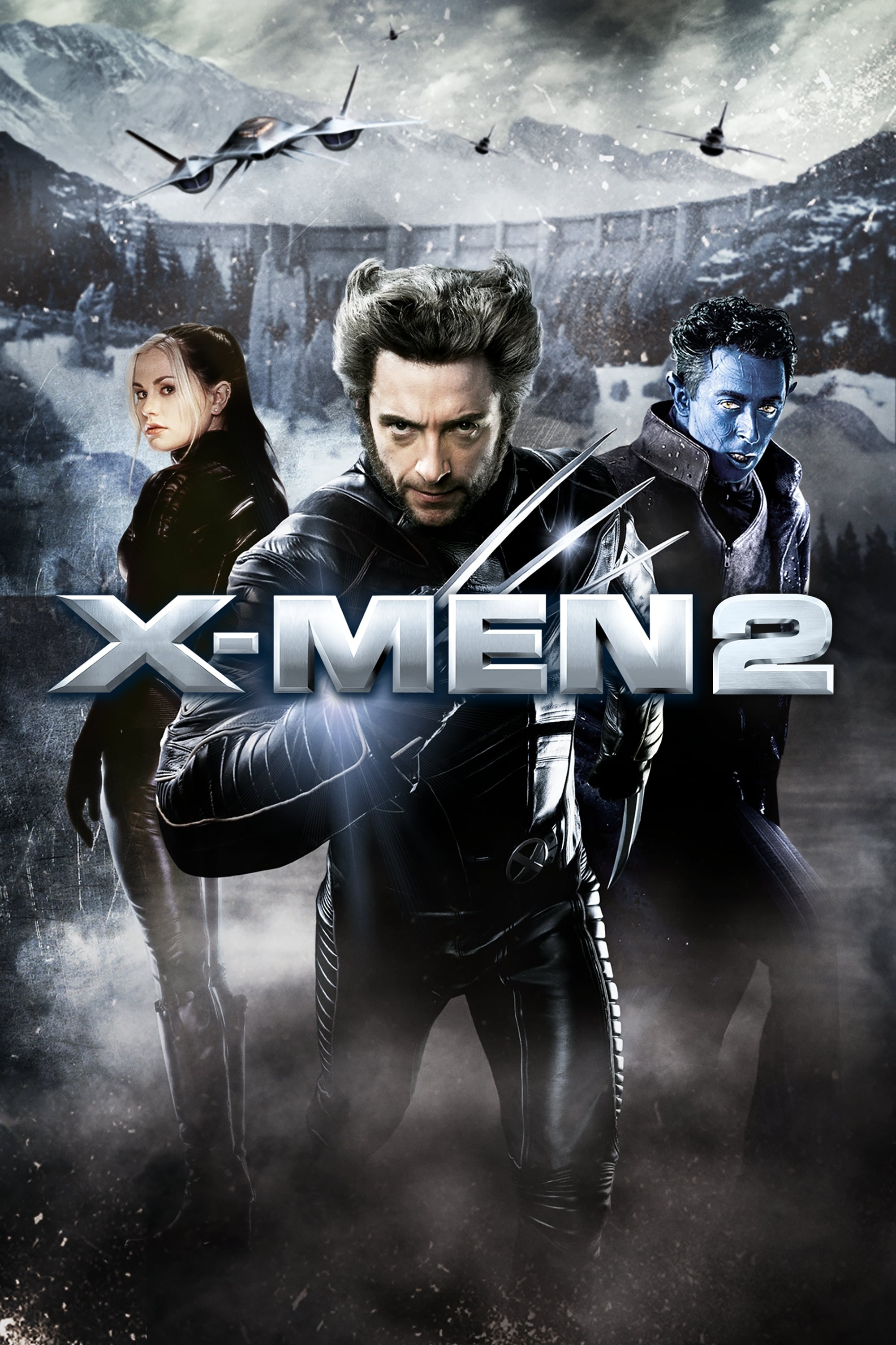 X2 (Movie): Kurt Wagner, Anna Paquin as Rogue, Hugh Jackman as Logan. 2000x3000 HD Wallpaper.