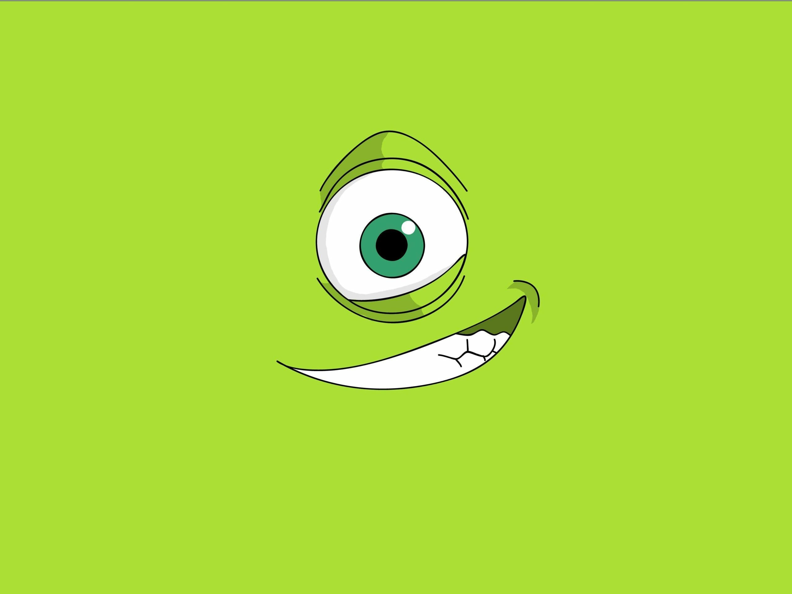 Monsters, Inc.: Michael "Mike" Wazowski, A green cyclops-like monster with a round body. 2560x1930 HD Wallpaper.