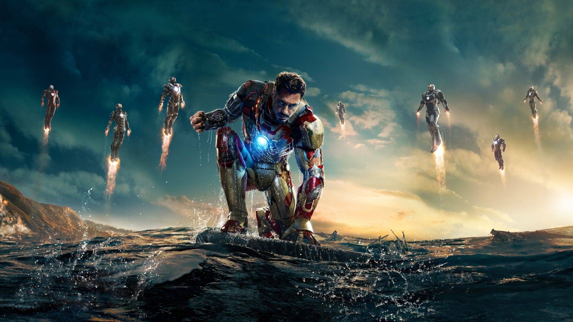 Iron Man: Anthony Edward Stark, portrayed by Robert Downey Jr.. 1920x1080 Full HD Background.