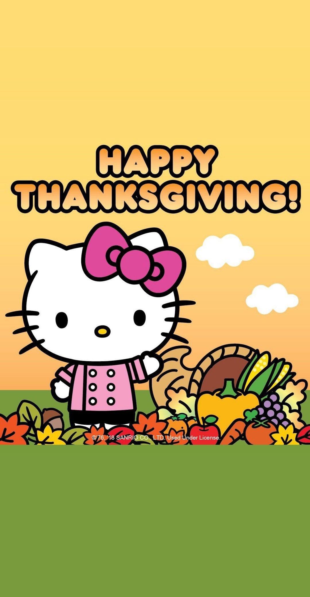 Thanksgiving festivities, Hello Kitty joy, Festive decorations, Gratitude celebration, 1080x2080 HD Phone