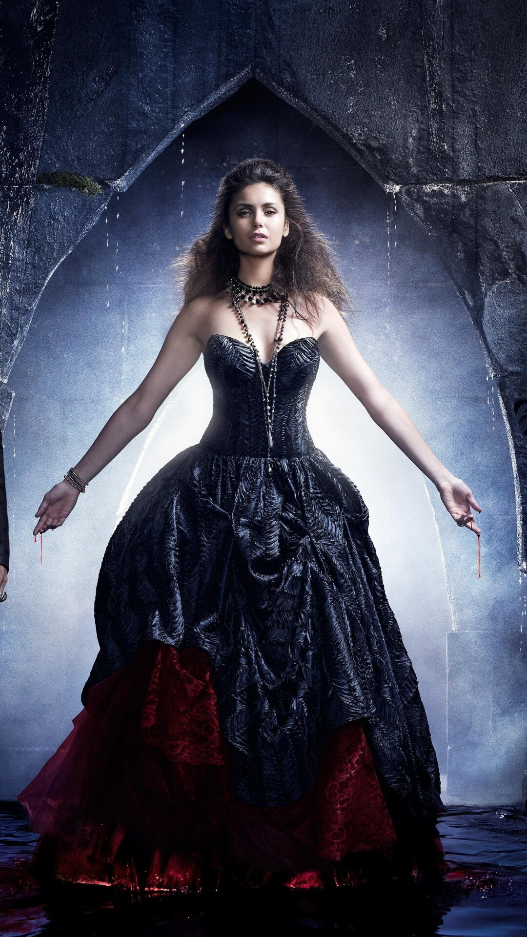Vampire: Elena Gilbert and Katherine Pierce, The CW's supernatural drama series. 1080x1920 Full HD Background.