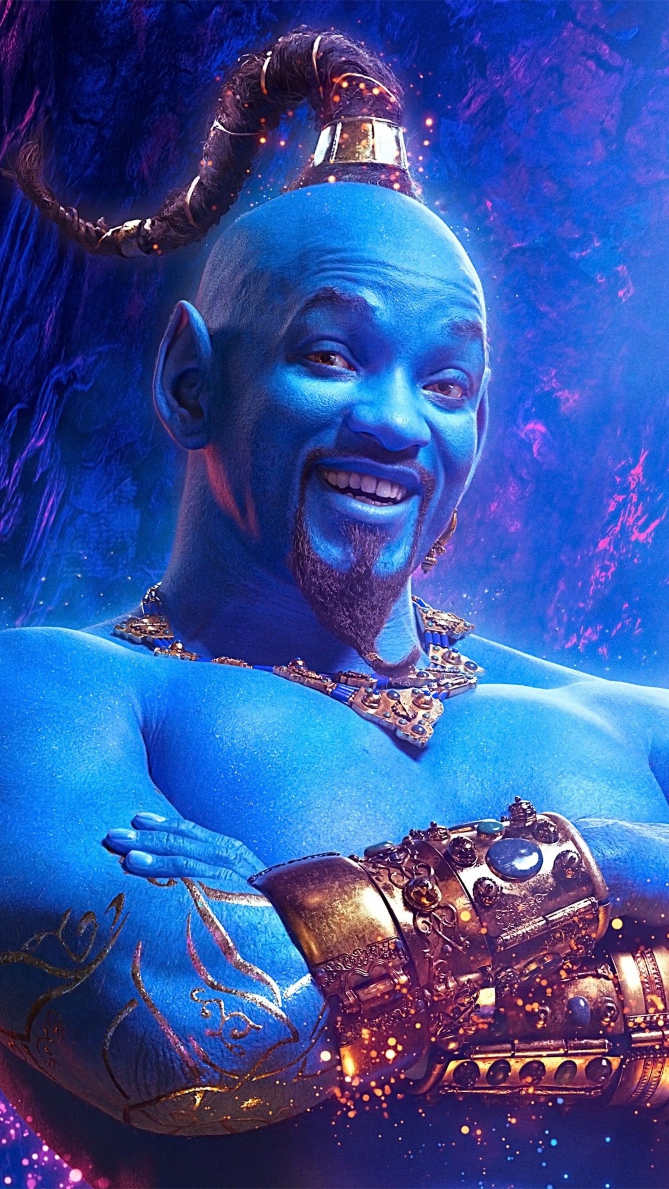 Will Smith: Genie, A comical and kindly jinni who has the power to grant three wishes. 2160x3840 4K Background.