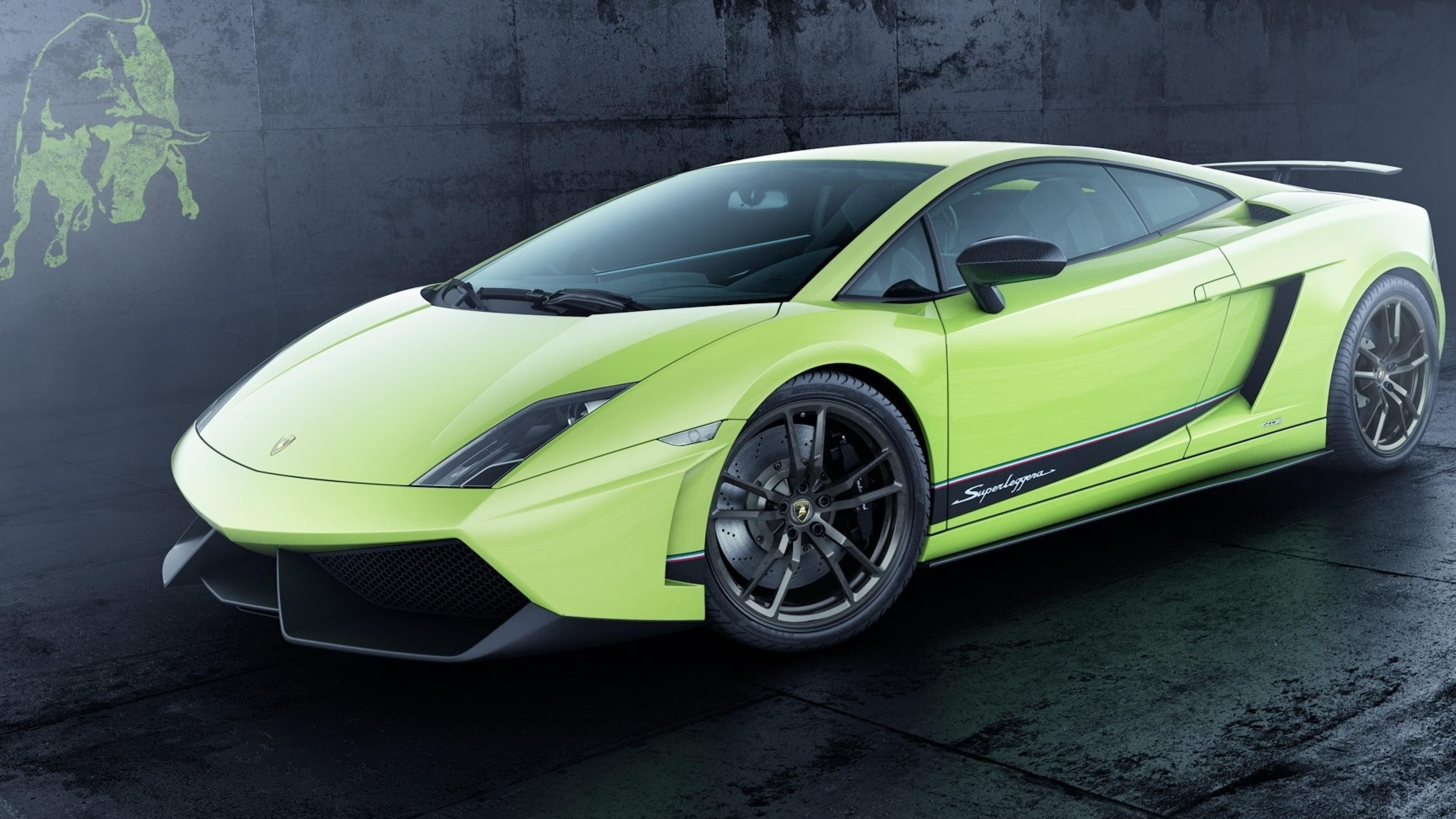 Lamborghini Gallardo, Auto design, Sleek black, Power and speed, 3840x2160 4K Desktop