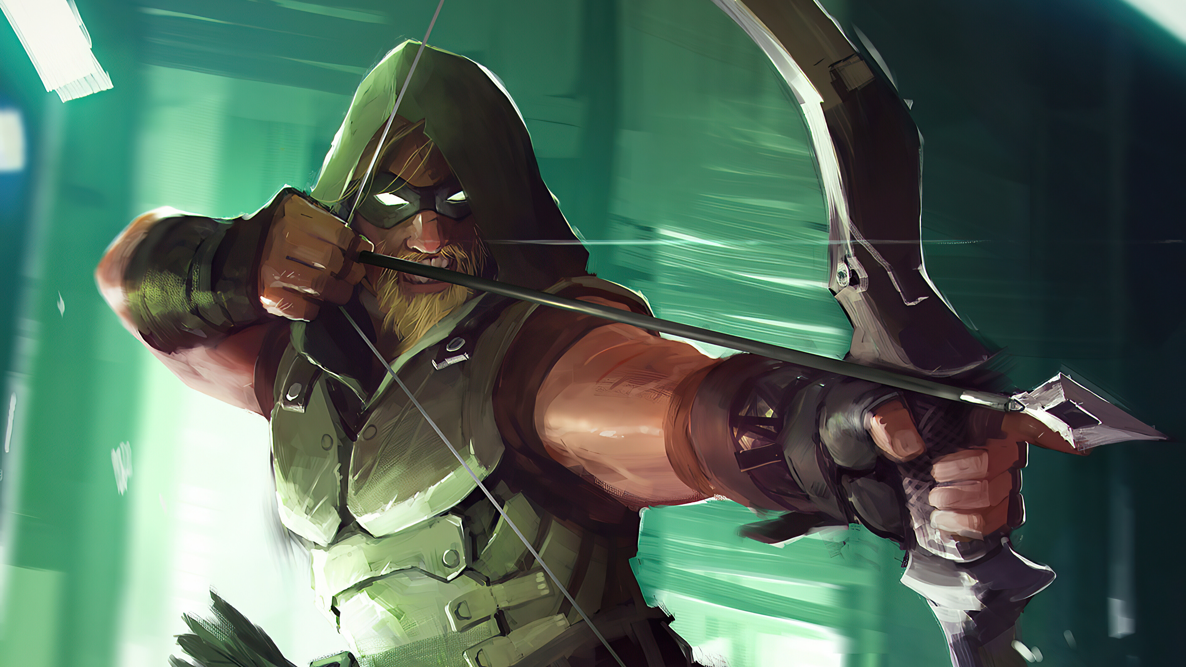 Green Arrow: Billionaire Oliver Queen, Uses both his wealth and his unmatched archery skills, Superheroes. 3840x2160 4K Wallpaper.