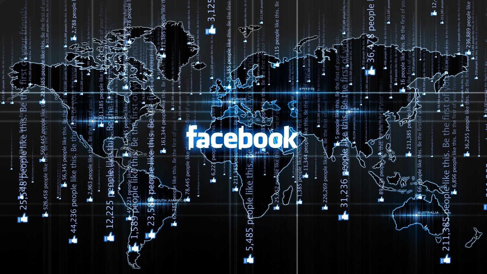 Facebook: An online social media service owned by American company Meta Platforms. 1920x1080 Full HD Background.