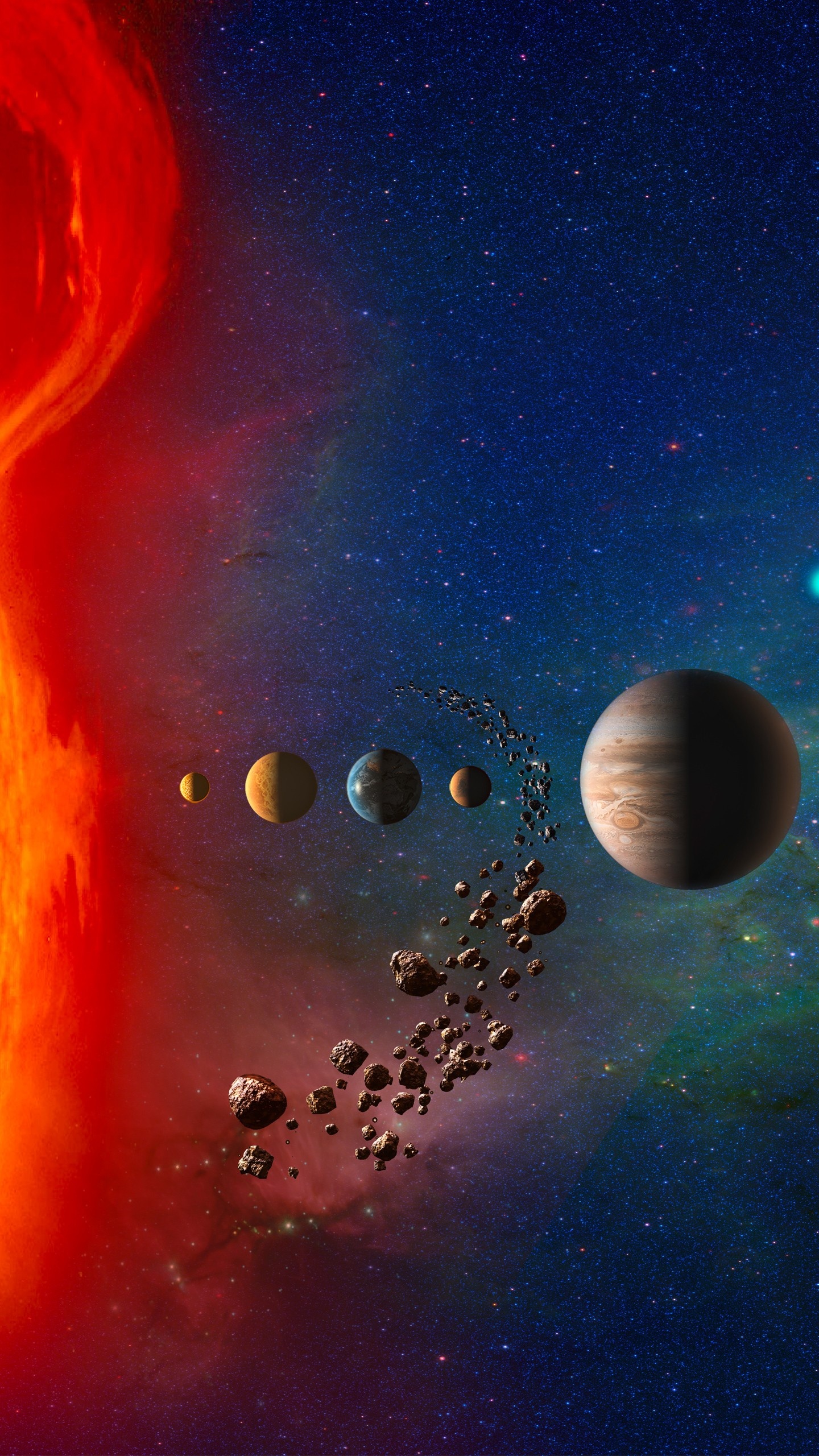 9 Planets, Solar system wallpaper, 1440x2560 HD Phone