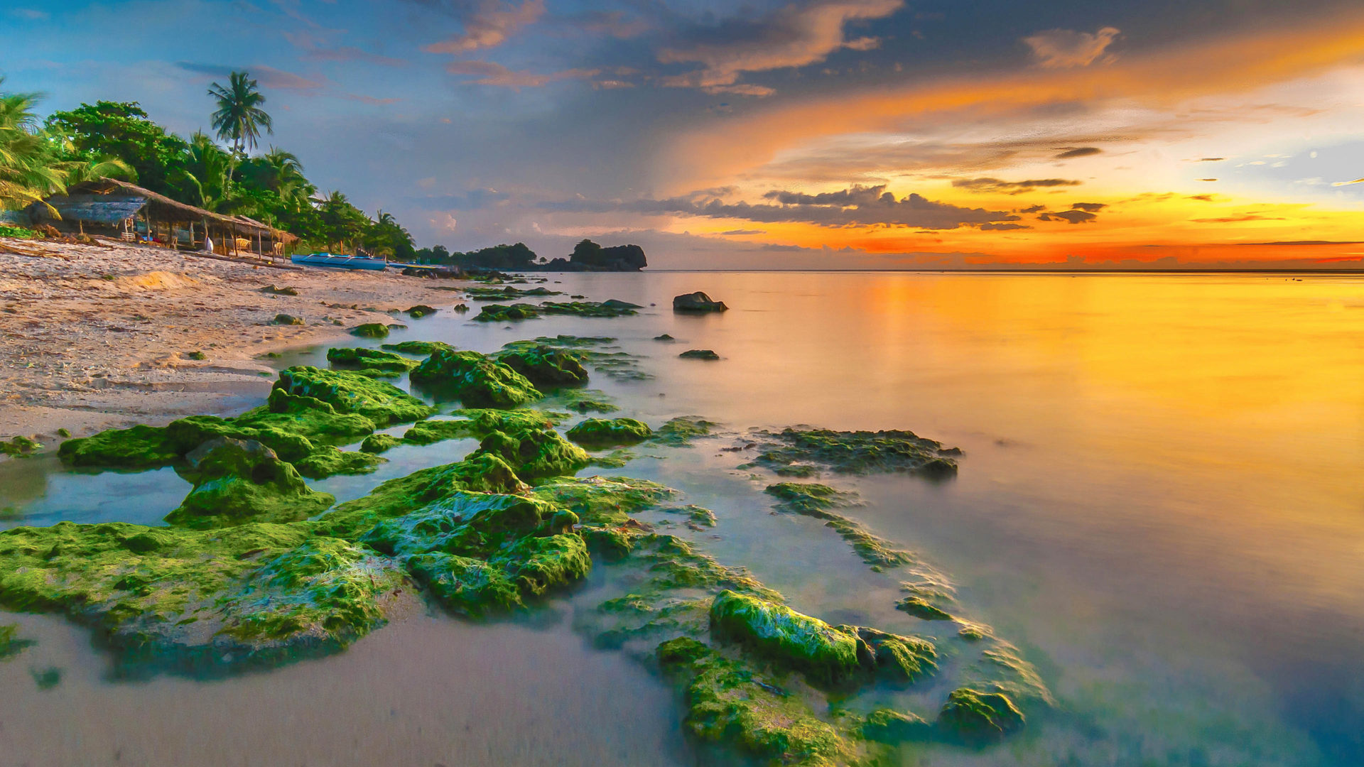 Beach in Philippines, Exotic sunset, Ultra HD wallpapers, Eye-catching, 1920x1080 Full HD Desktop