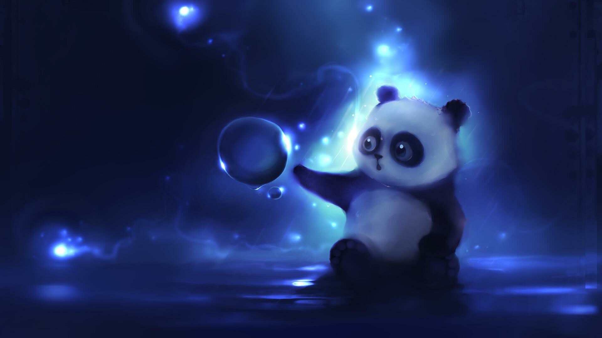 Panda: A member of the bear family, typically lead a solitary life. 1920x1080 Full HD Background.