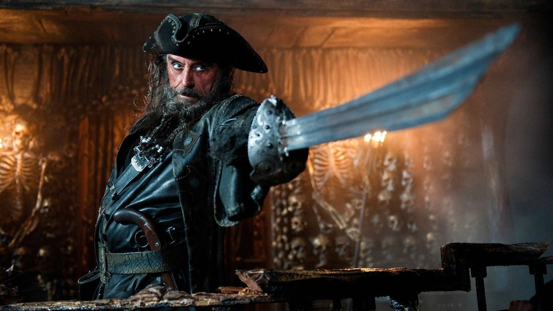 Ian McShane, Pirates of the Caribbean, Blackbeard, Adventure film, 1920x1080 Full HD Desktop