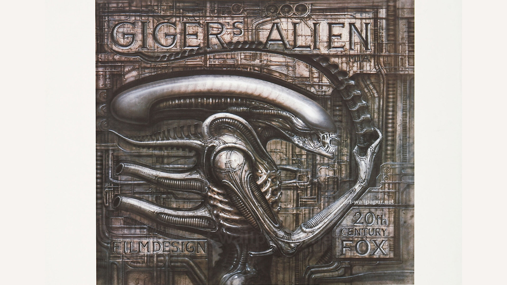 H.R. Giger: Xenomorph, Filmdesign, "Alien" Movie Poster, 20th Century Fox. 1920x1080 Full HD Background.