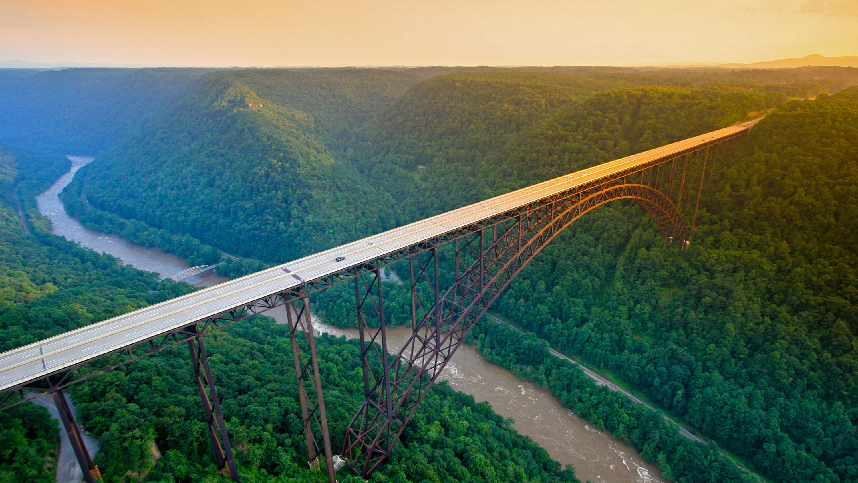West Virginia: New River Gorge Bridge, Arch bridge in Victor, Fayette County, USA. 3000x1690 HD Wallpaper.