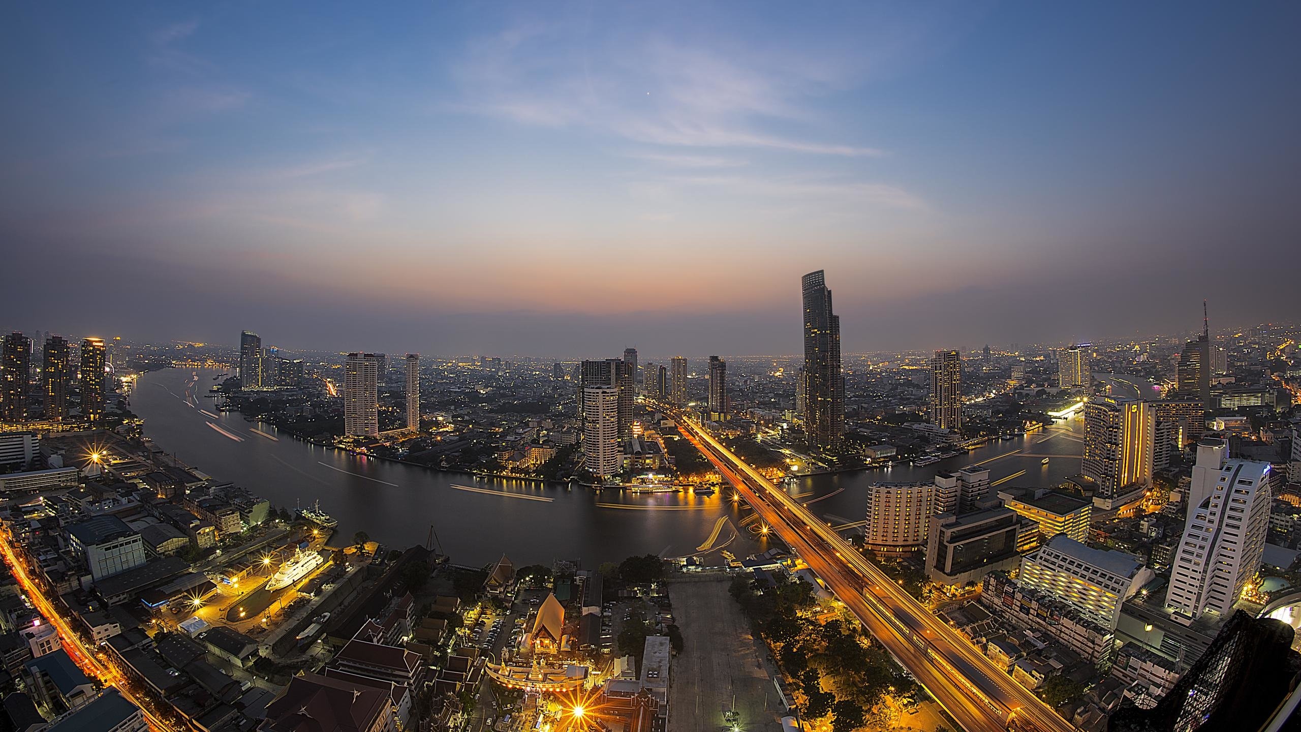 Bangkok: The Thai capital, Urban design, Skyscraper. 2560x1440 HD Background.
