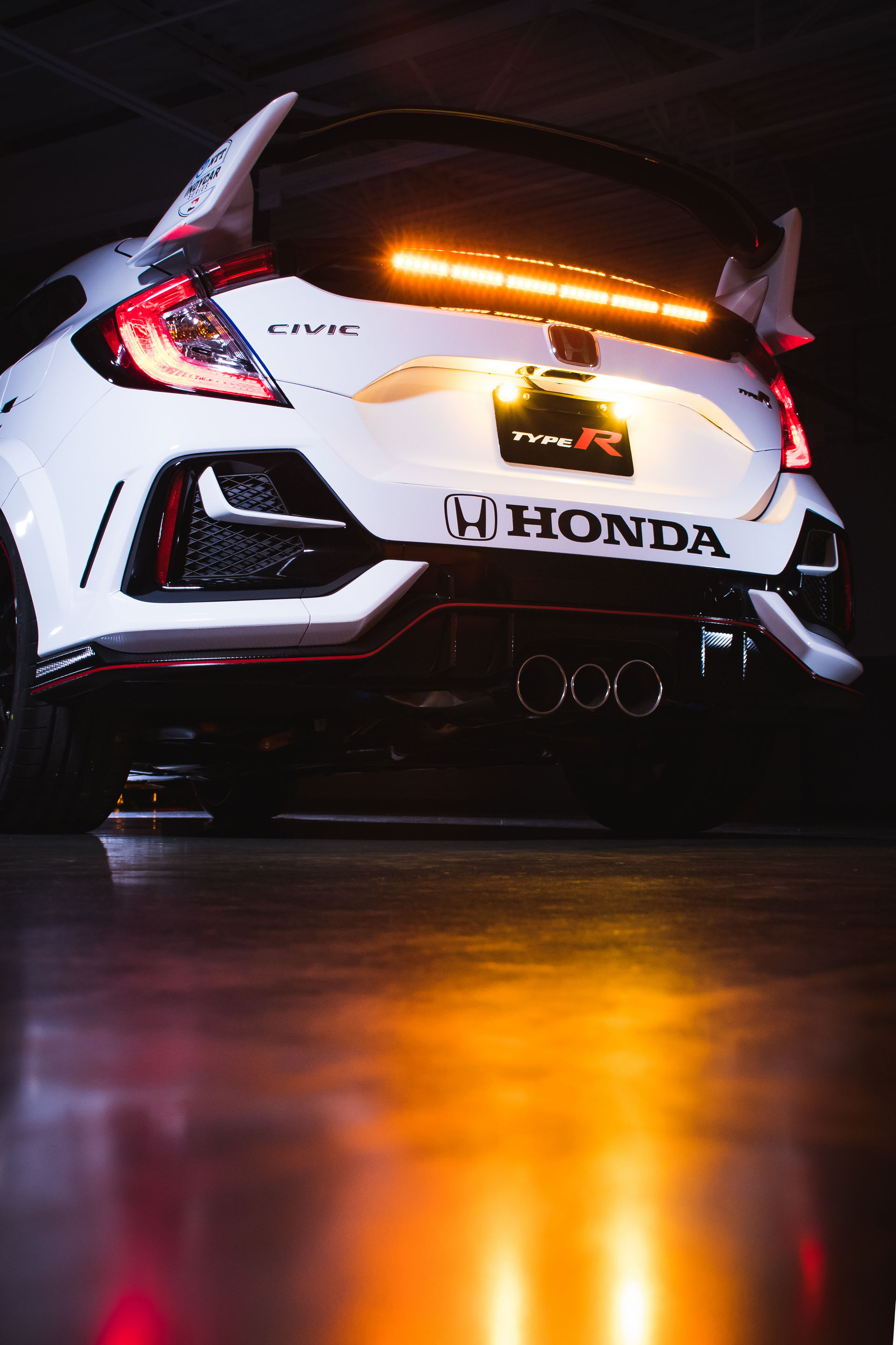 Honda Civic Type R, Pace car tail light view, Phone wallpapers, Speed and style, 1920x2880 HD Handy