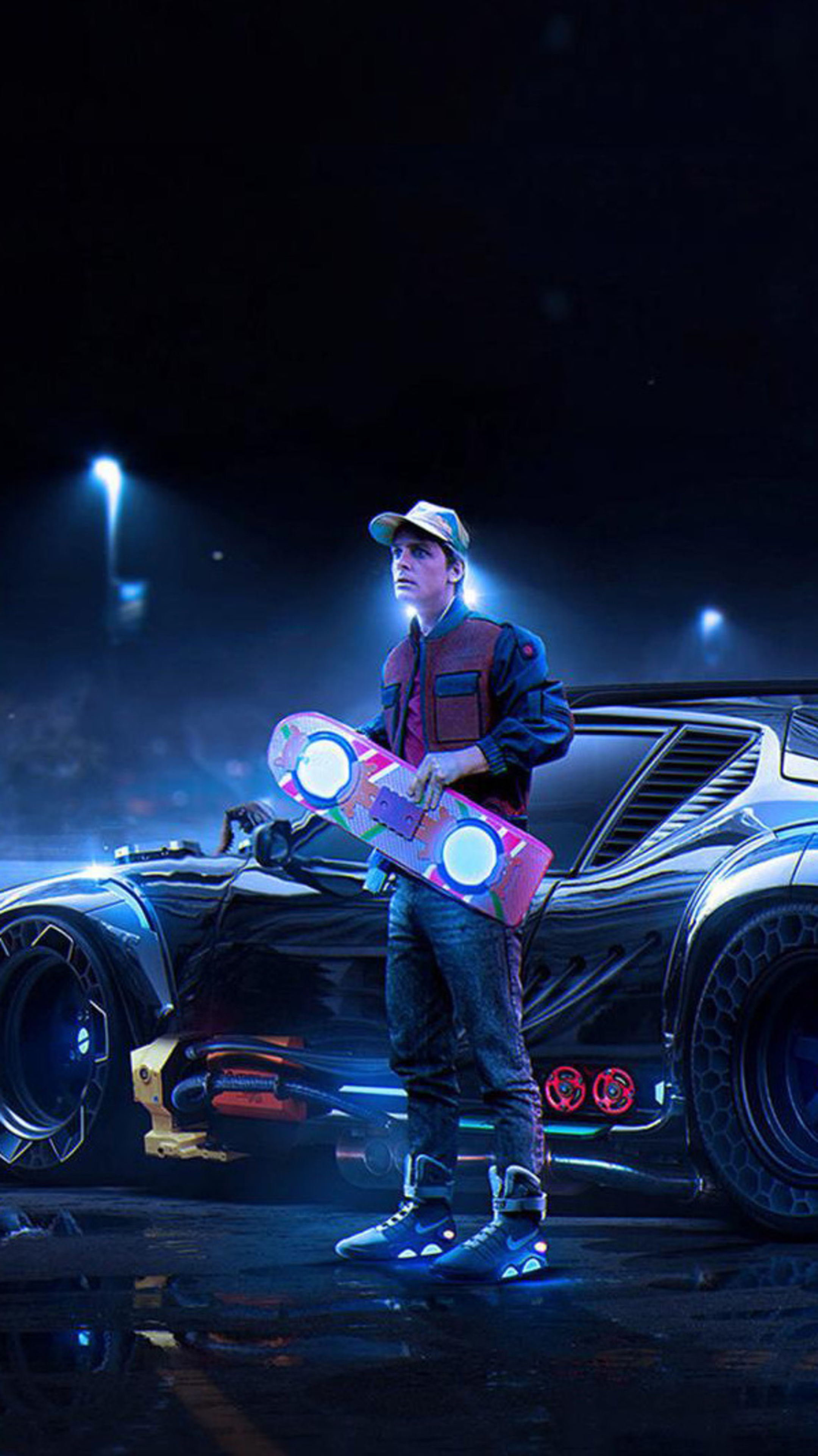Back to the Future: DeLorean, Marty McFly, A time-traveling, Science fiction. 2160x3840 4K Wallpaper.