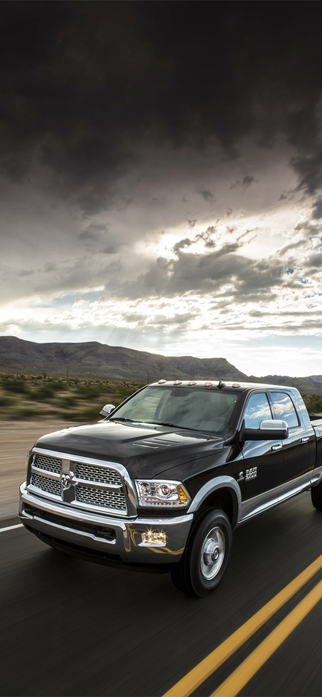 Ram Pickup: A natural-gas-powered engine debuted for the 1995 model year. 1290x2780 HD Background.