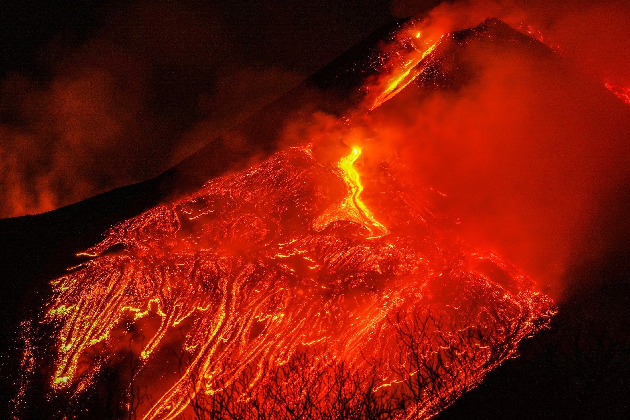 Mount Etna, Breathtaking protests, Natural beauty, Unforgettable sights, 2200x1470 HD Desktop