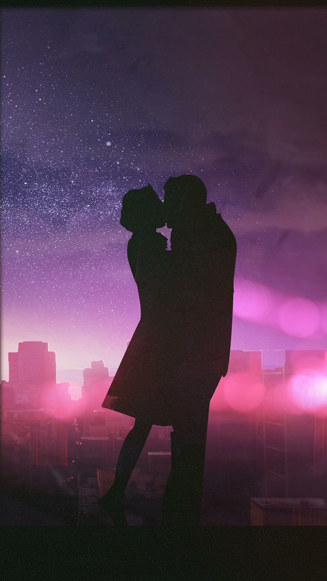Kiss: Kissing, Amorousness, Passion. 1080x1920 Full HD Background.