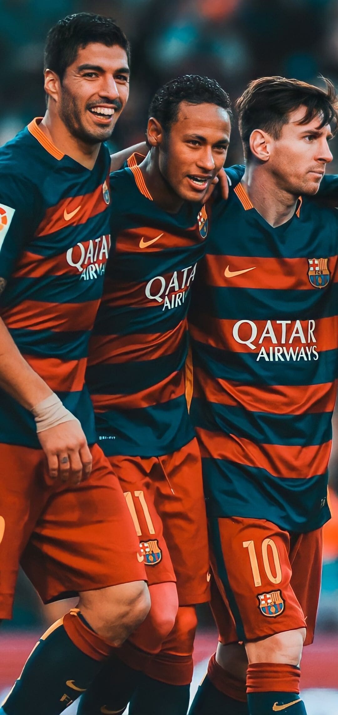Neymar: He was a part of Barcelona's attacking trio with Lionel Messi and Luis Suarez. 1080x2280 HD Background.