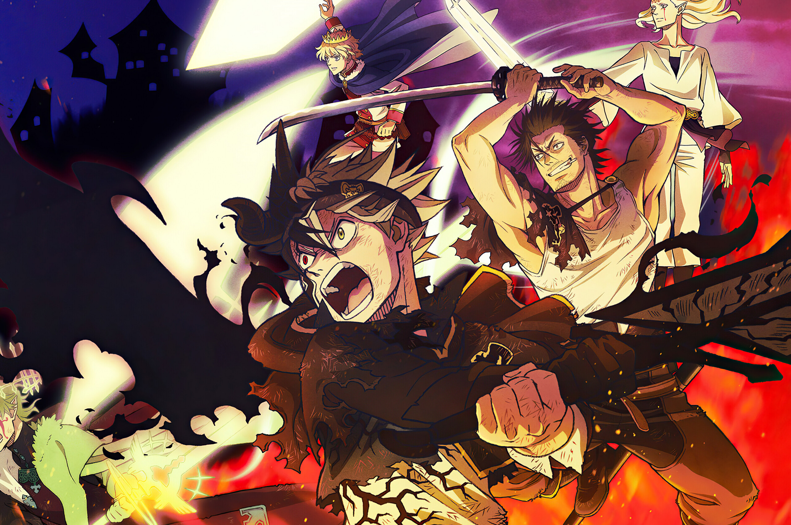 Black Clover: Action, Comedy, Fantasy, Anime. 2560x1700 HD Background.
