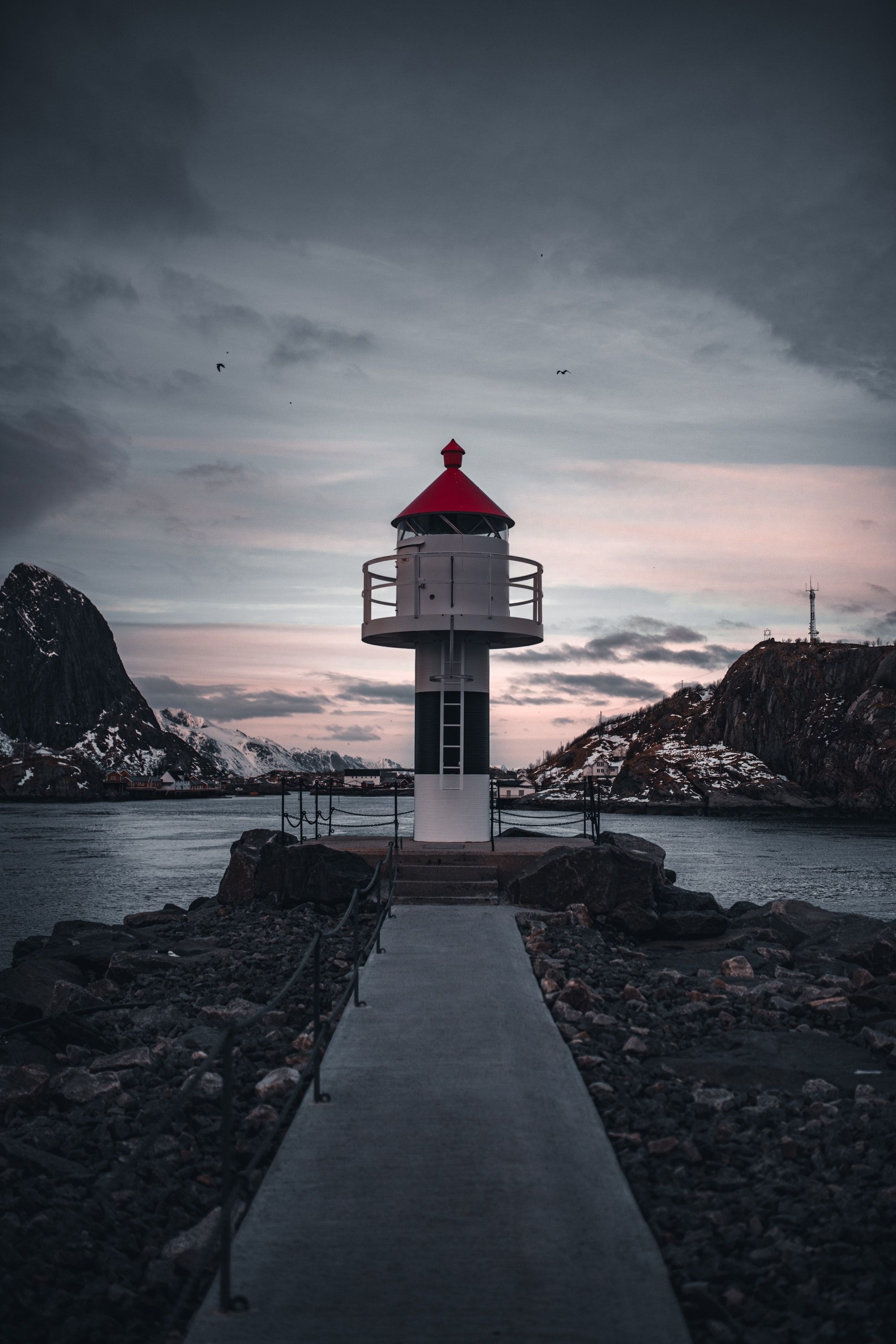 Phone wallpaper, Lighthouse serenity, Coastal beacon, Tranquil setting, 2000x3000 HD Handy