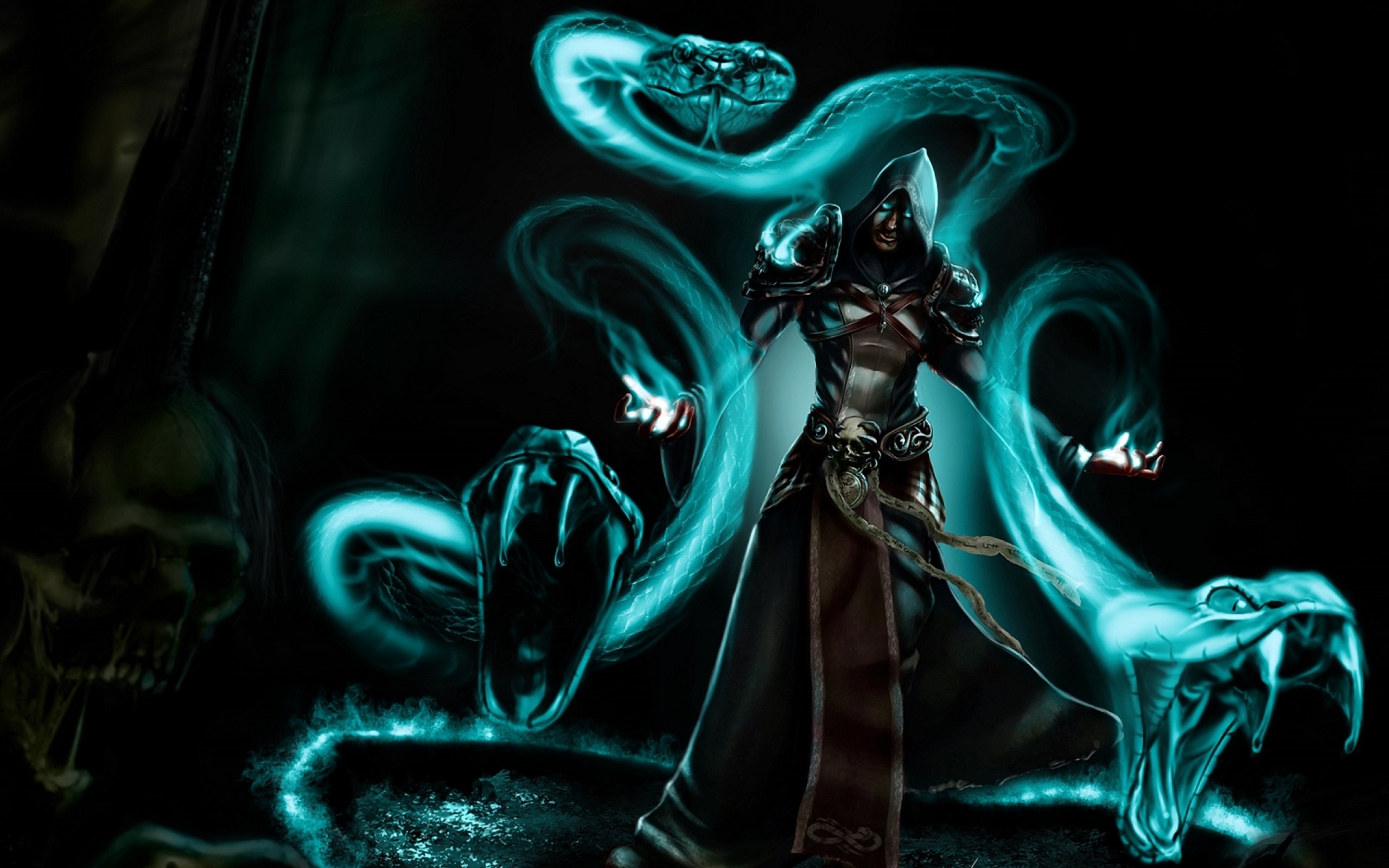 Fantasy mage, Wizard sorcerer, Magical artwork, Desktop backgrounds, 2560x1600 HD Desktop