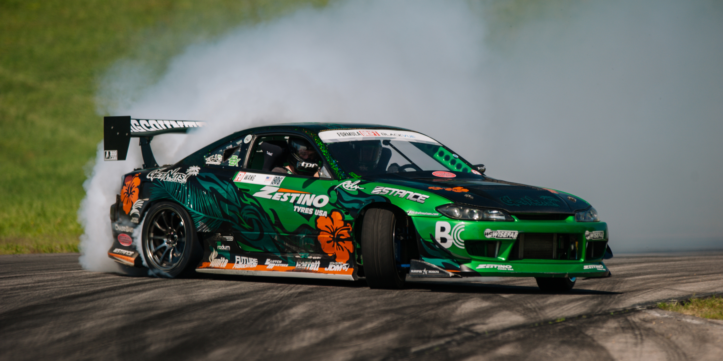 Drifting: Zestino Tyres, Formula-D, Extreme motorsports discipline, Competitive event. 2500x1250 Dual Screen Background.