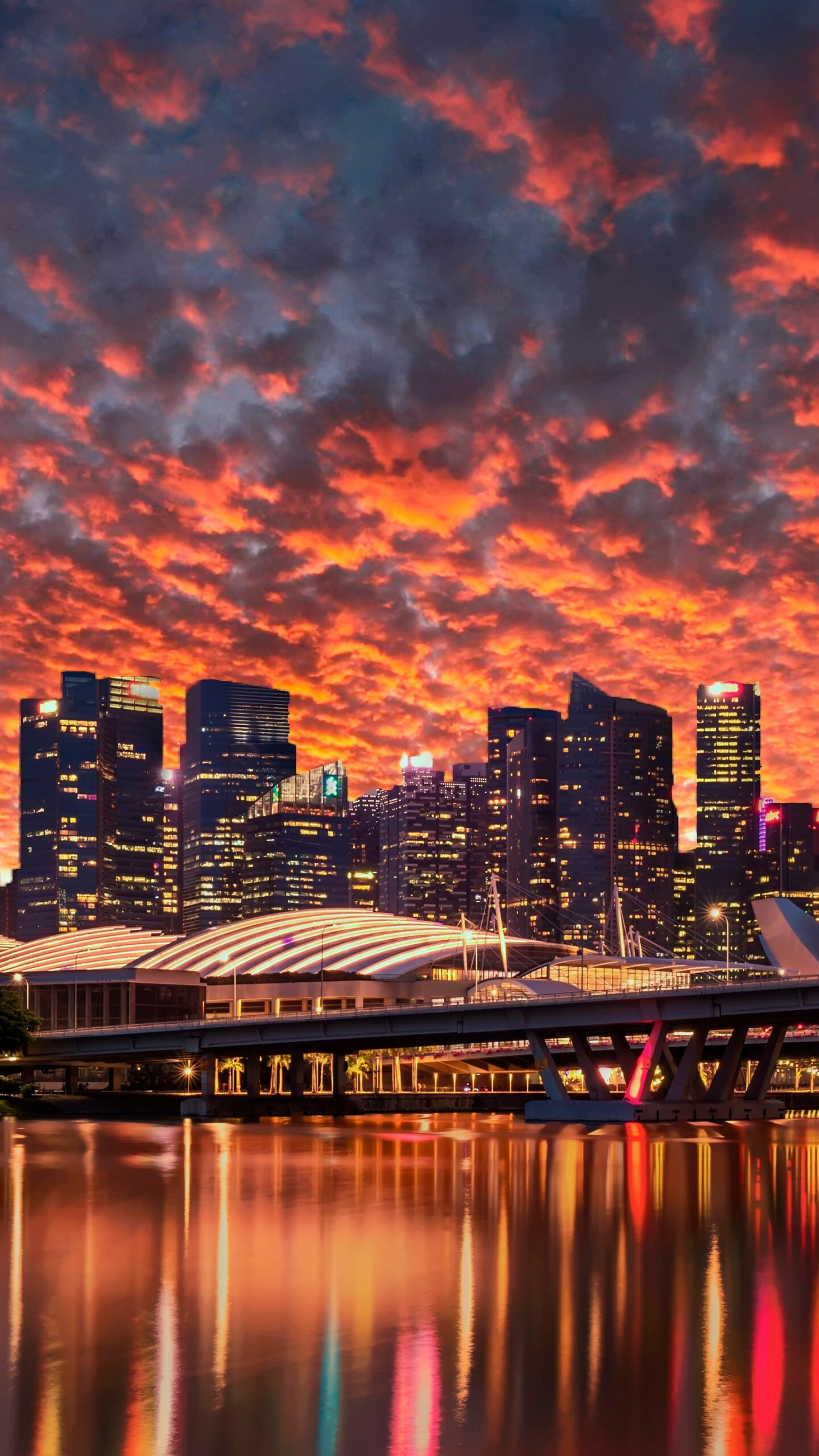 Singapore, Skyline background wallpaper, Baltana, 1440x2560 HD Phone