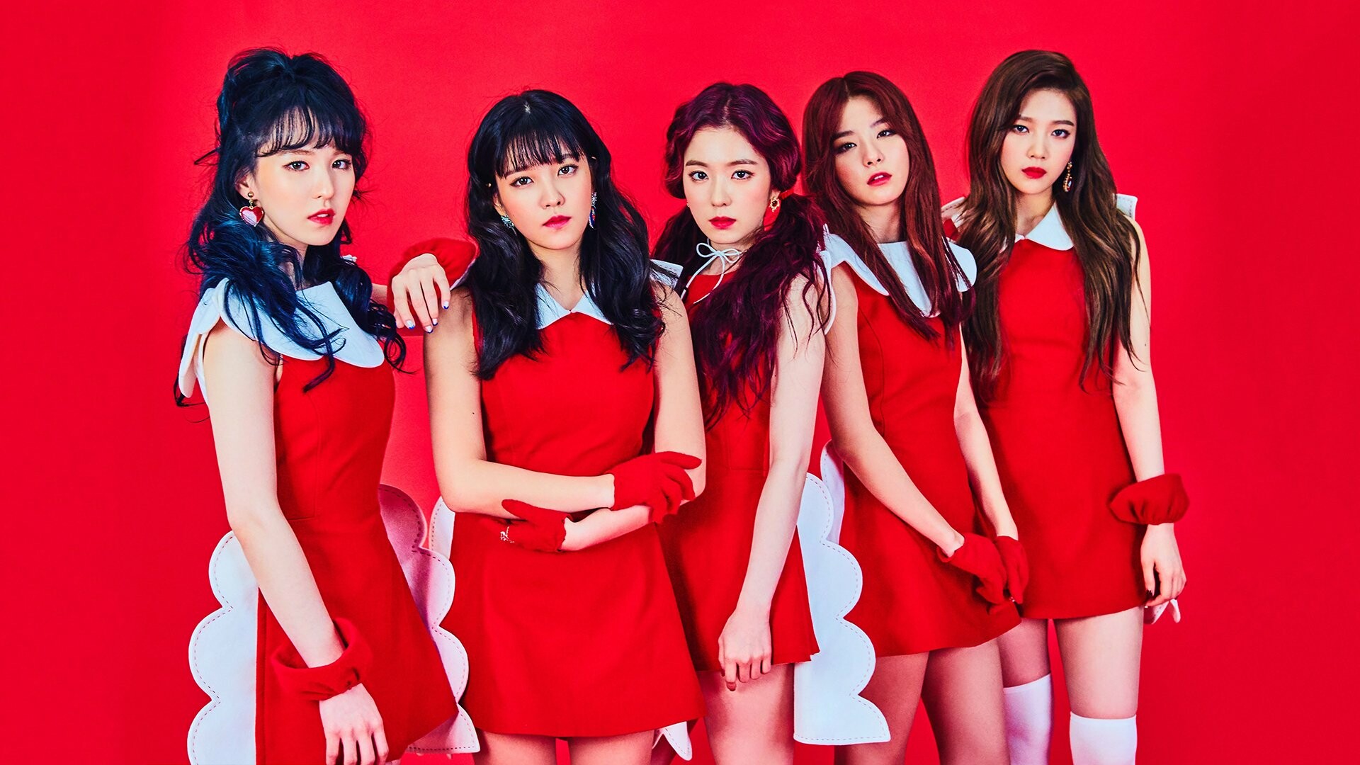 K-Pop: Red Velvet, Irene, Seulgi, Wendy, Joy, and Yeri, SM Entertainment. 1920x1080 Full HD Background.