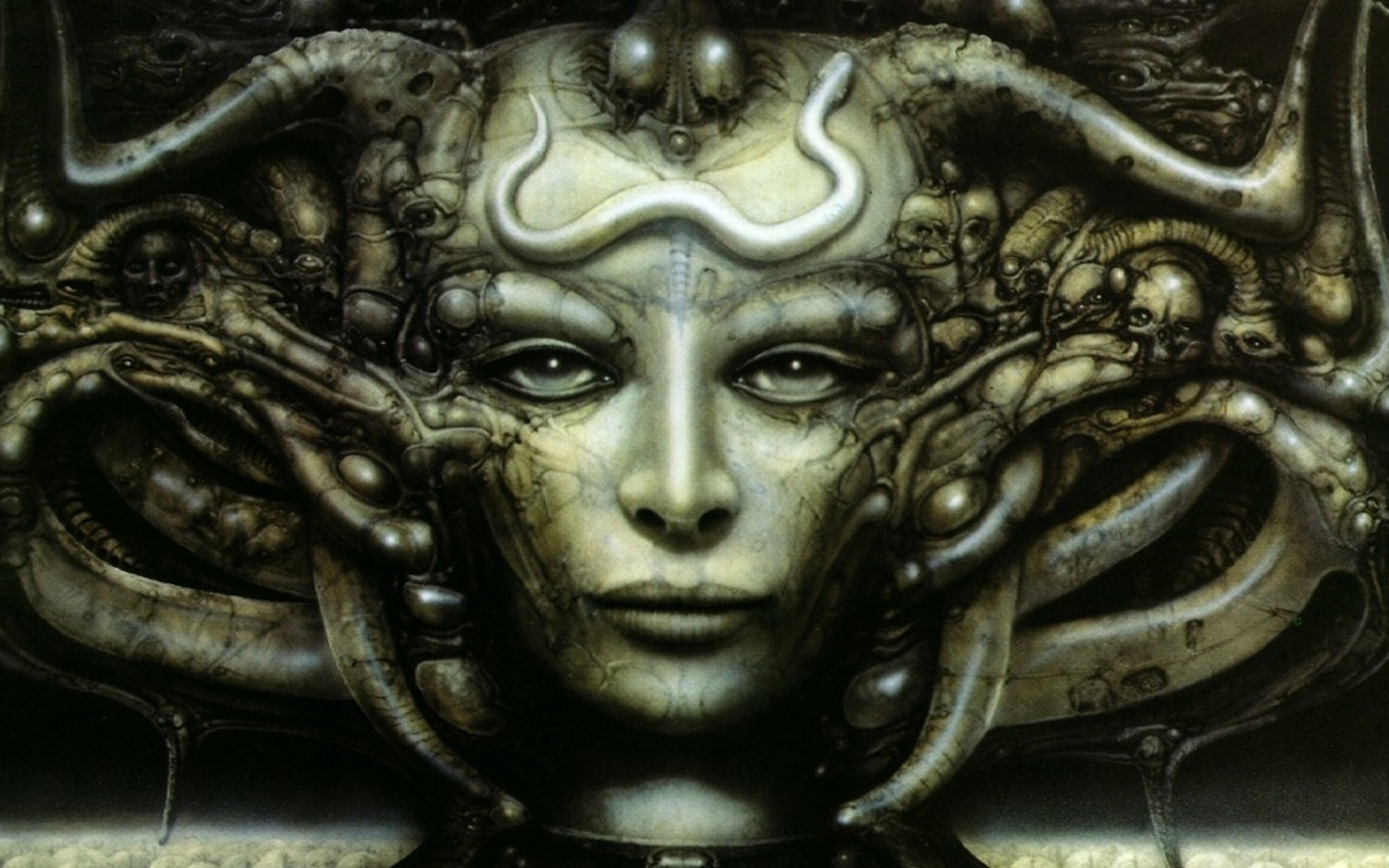 H.R. Giger: Necronomicon, Lilith, The First She-Demon, 1977. 2560x1600 HD Background.