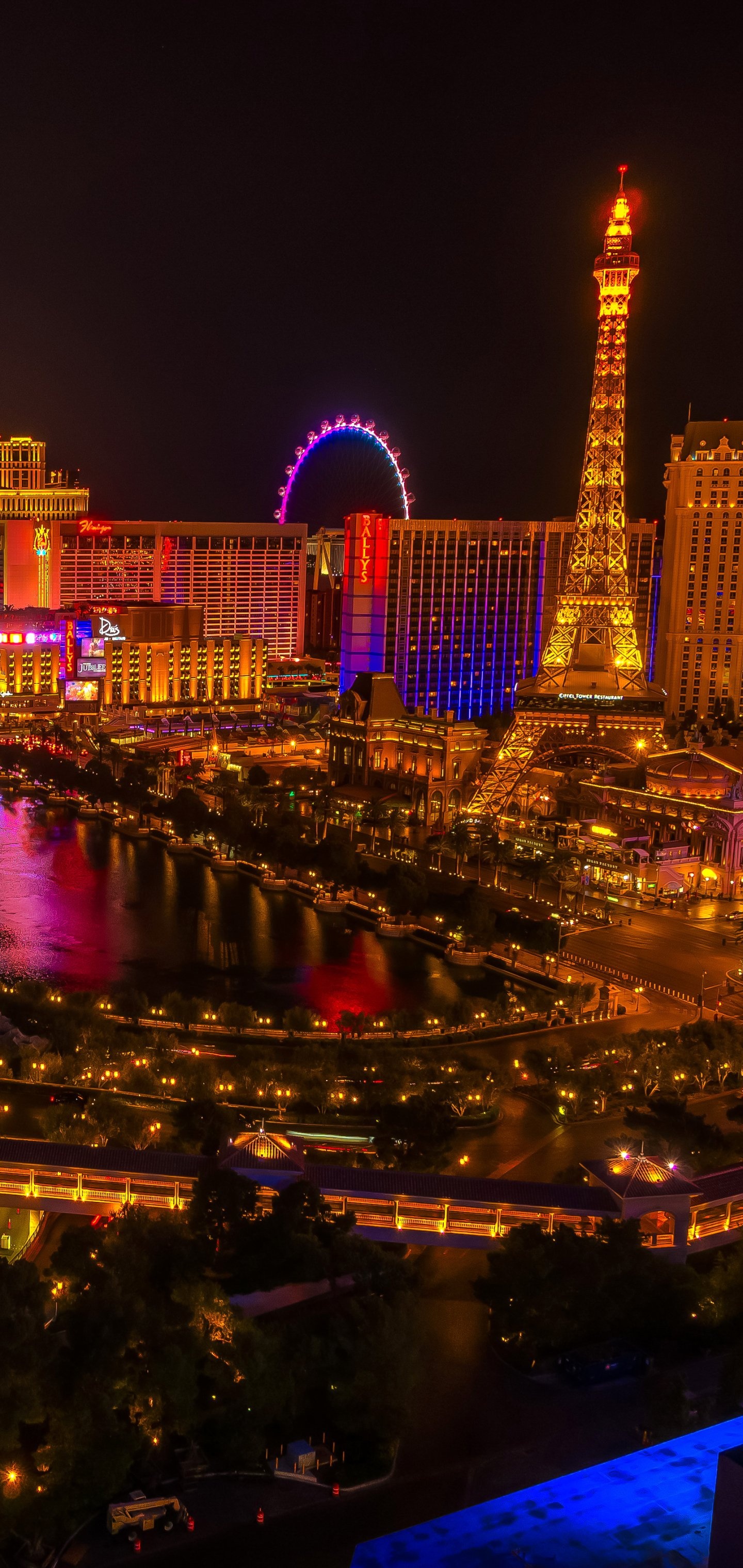 Las Vegas, Urban landscape, Man-made wonders, 1440x3040 HD Phone