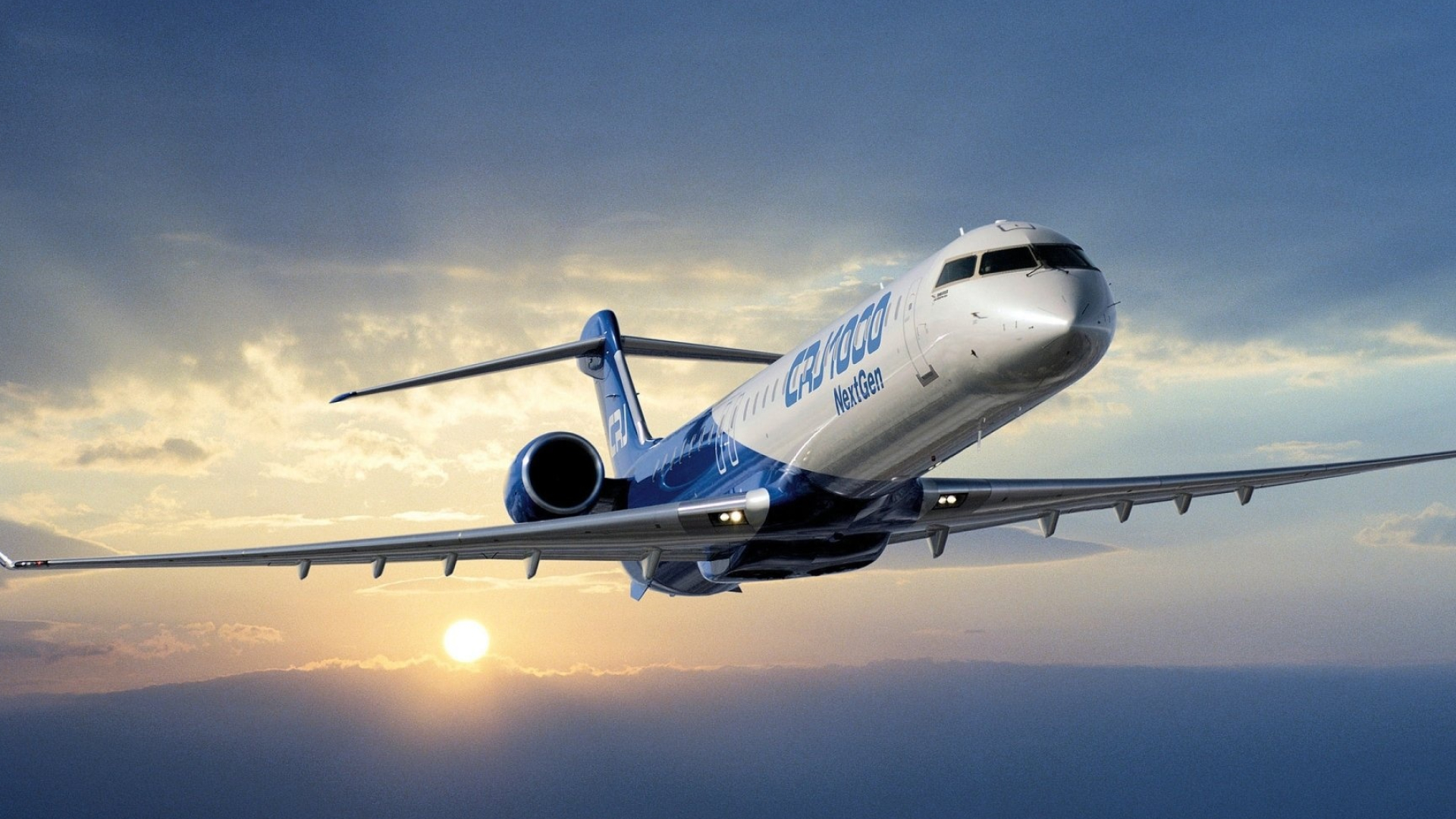 Bombardier CRJ 1000, Regional aircraft, Passenger plane, Efficient air travel, 1920x1080 Full HD Desktop