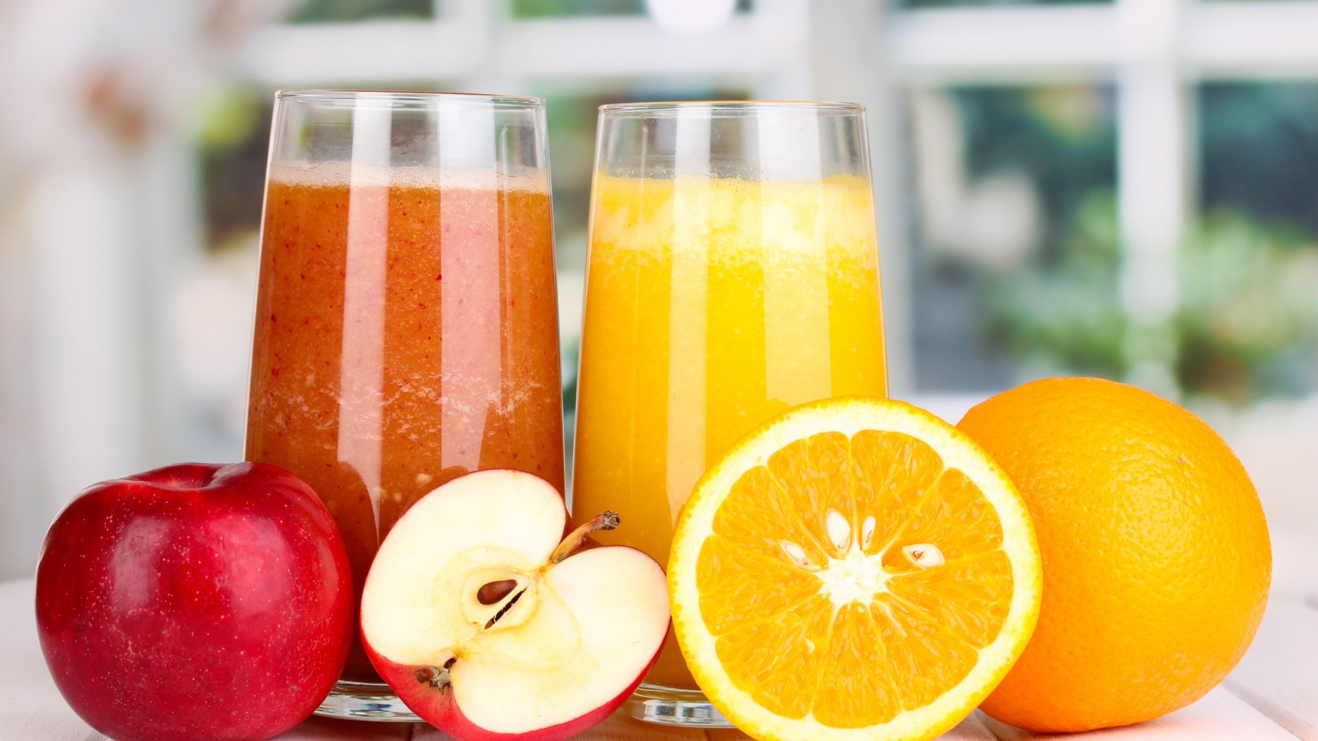 Fresh fruit union, Glass of goodness, Vibrant refreshment, Apple and orange delight, 1920x1080 Full HD Desktop
