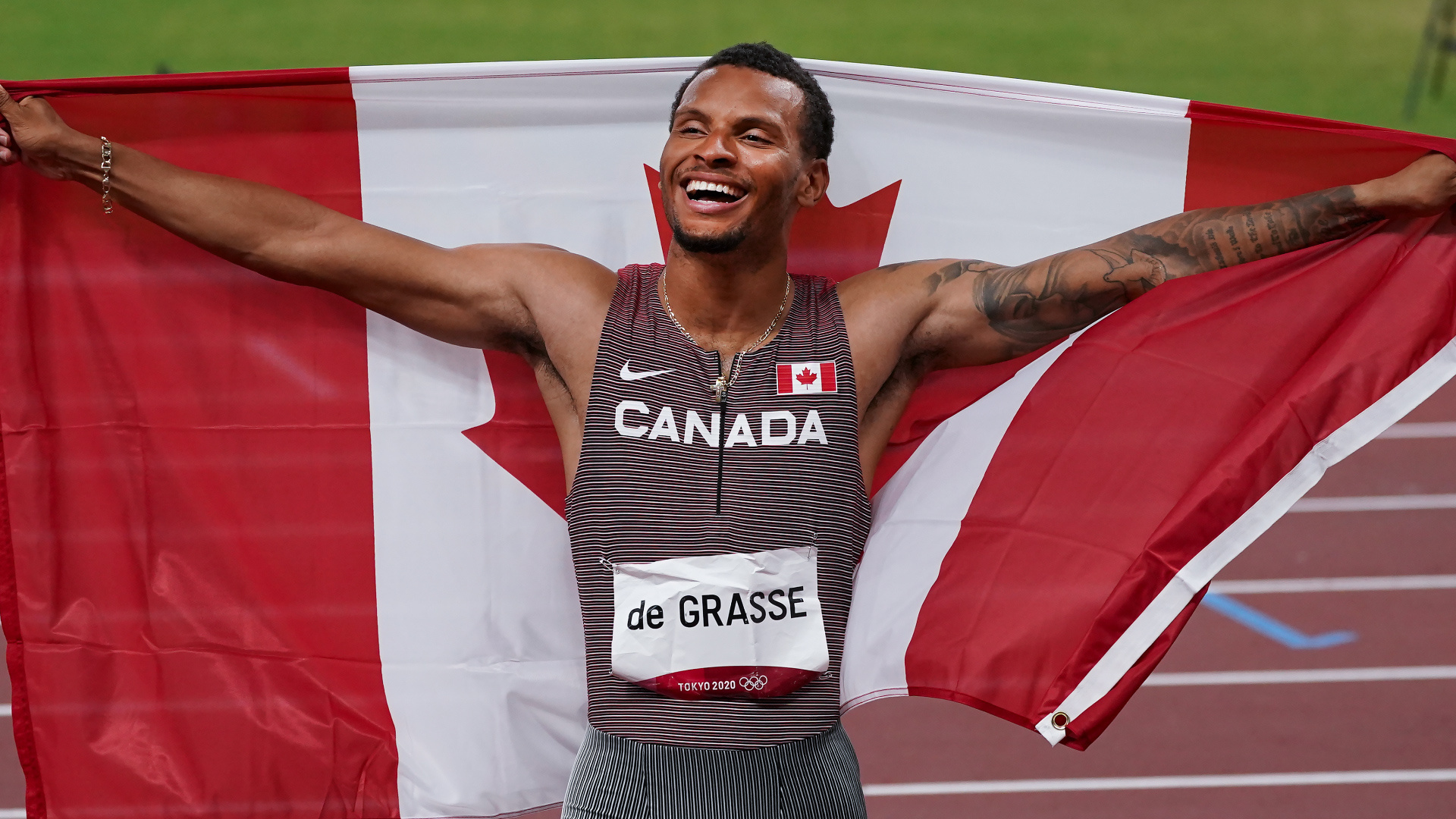 Andre De Grasse, Tokyo Olympics, Gold in 200 metre race, Canadian record, 1920x1080 Full HD Desktop