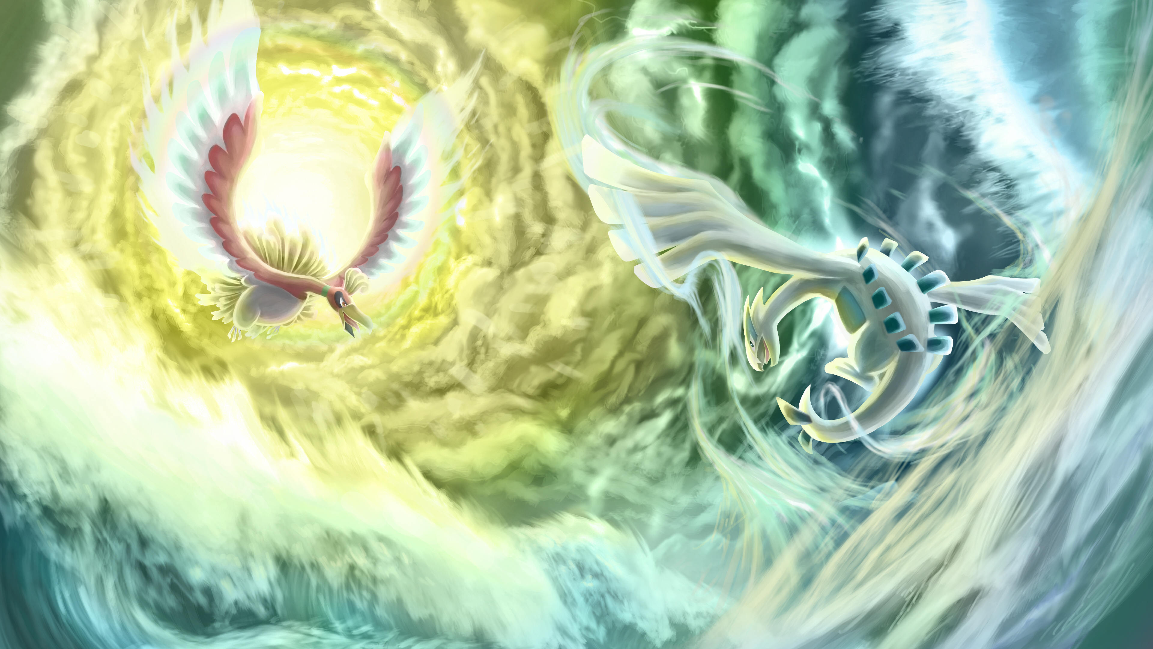 Ho-Oh and Lugia, Wallpaper Collection, Gaming bliss, 3840x2160 4K Desktop