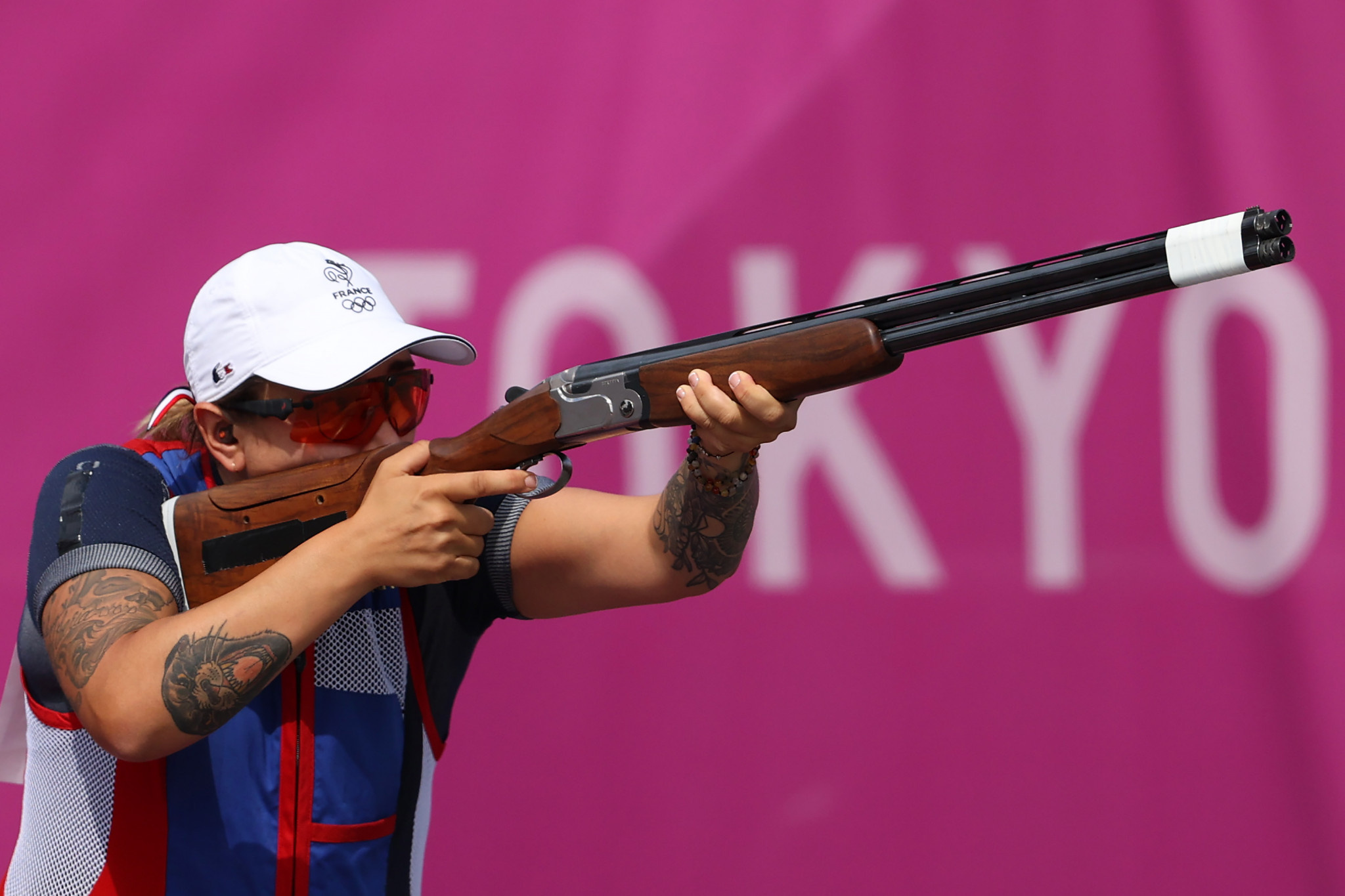 Skeet Shooting: Lucie Anastassiou of France, Ninth in the women’s event at the Tokyo 2020 Olympic Games. 2050x1370 HD Background.