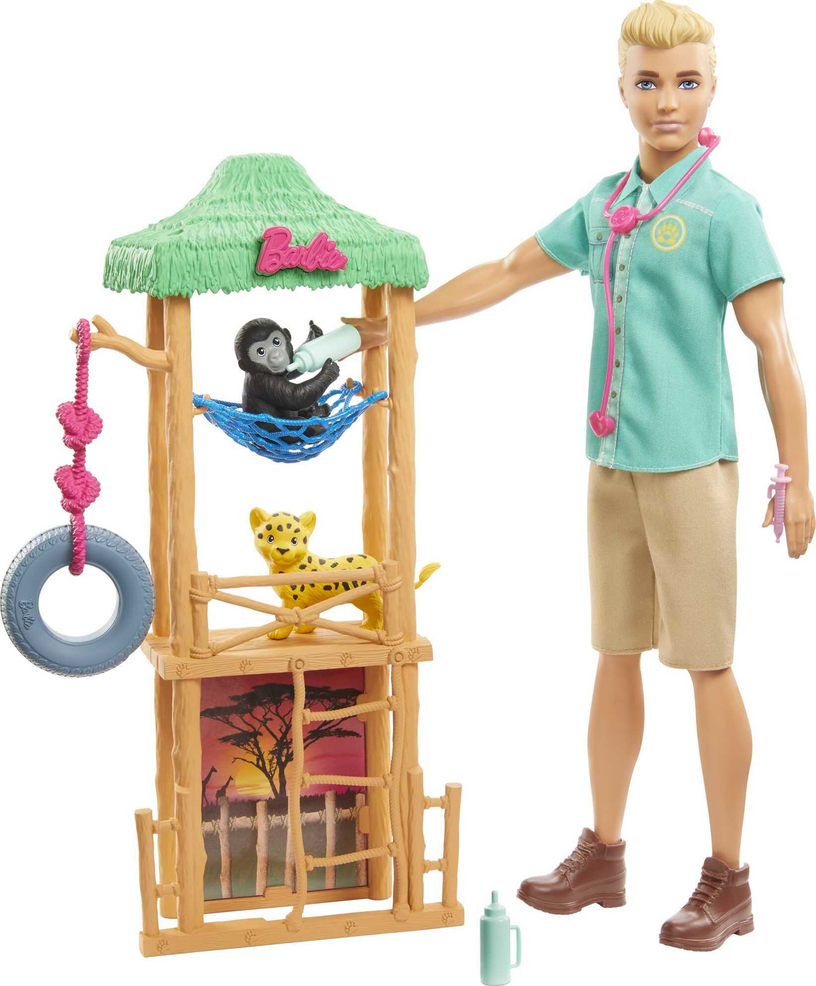 Ken Doll, Barbie's wildlife vet, Playset sale, Fun accessories, 1650x1990 HD Phone