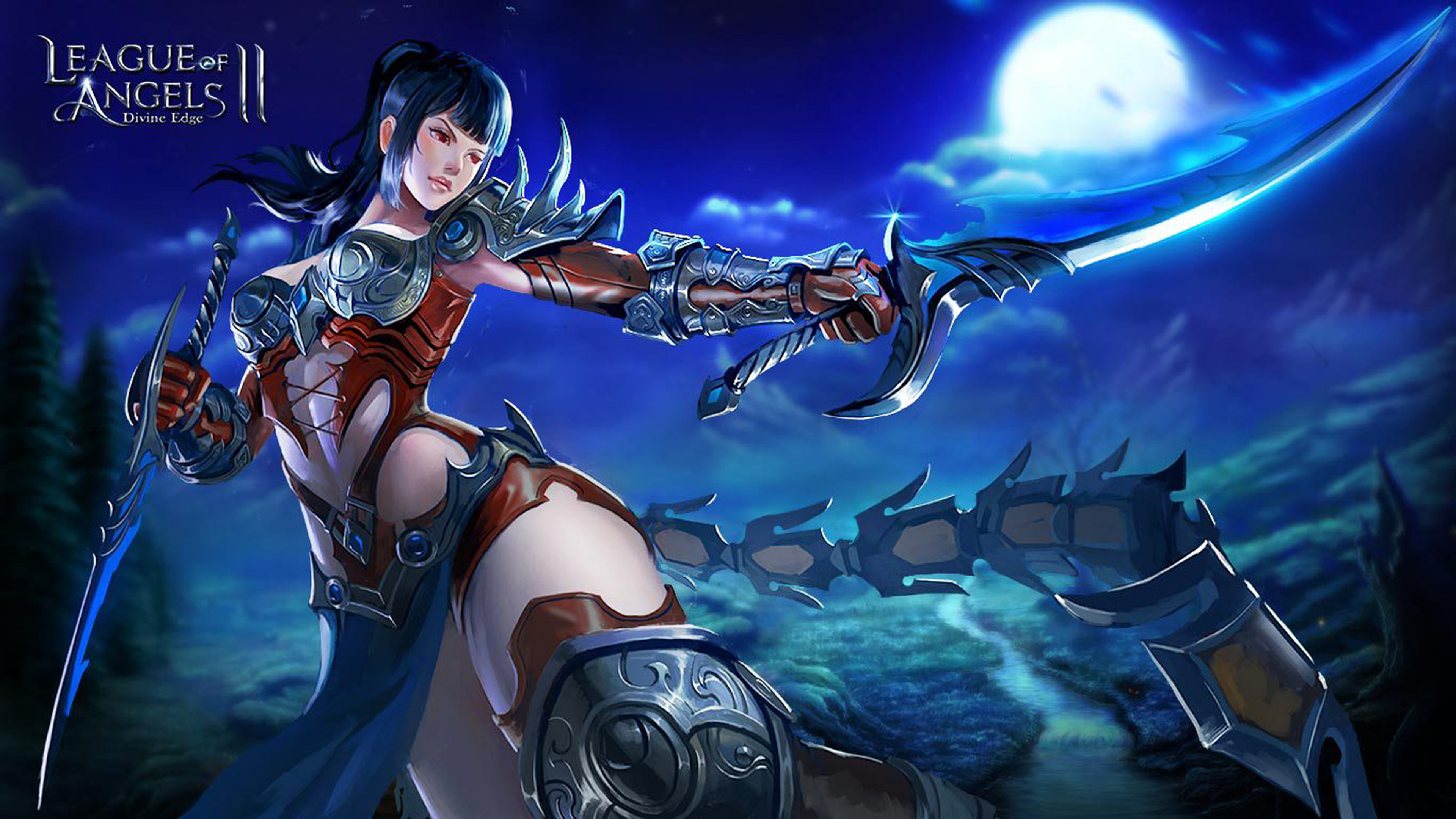 Lin Shadow Blade, Beautiful girl, Martial swordsman, League of Angels, 3840x2160 4K Desktop