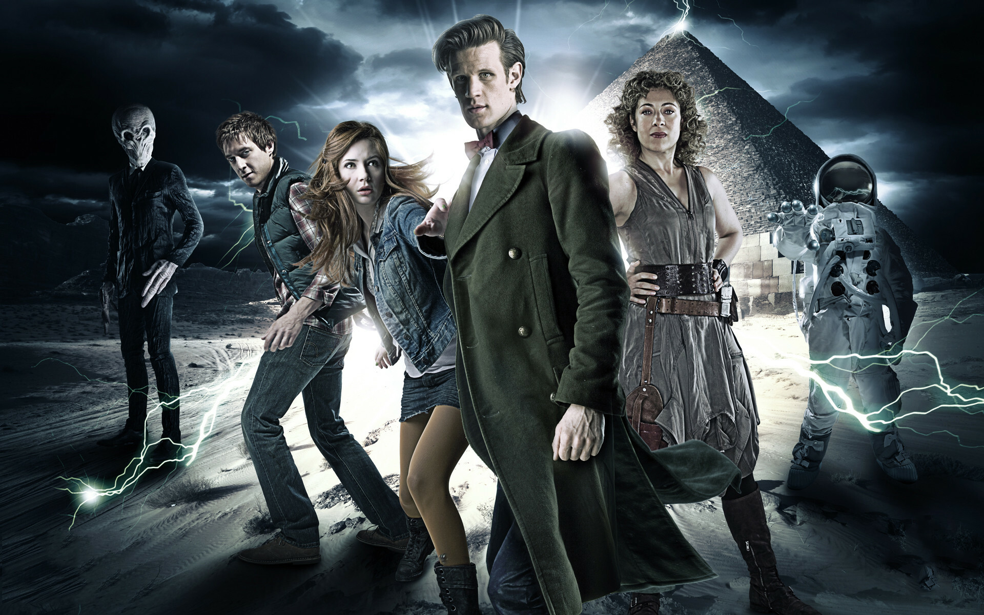 Doctor Who: Matt Smith, Eleventh Doctor, Karen Gillan, Arthur Darvill, Alex Kingston. 1920x1200 HD Wallpaper.