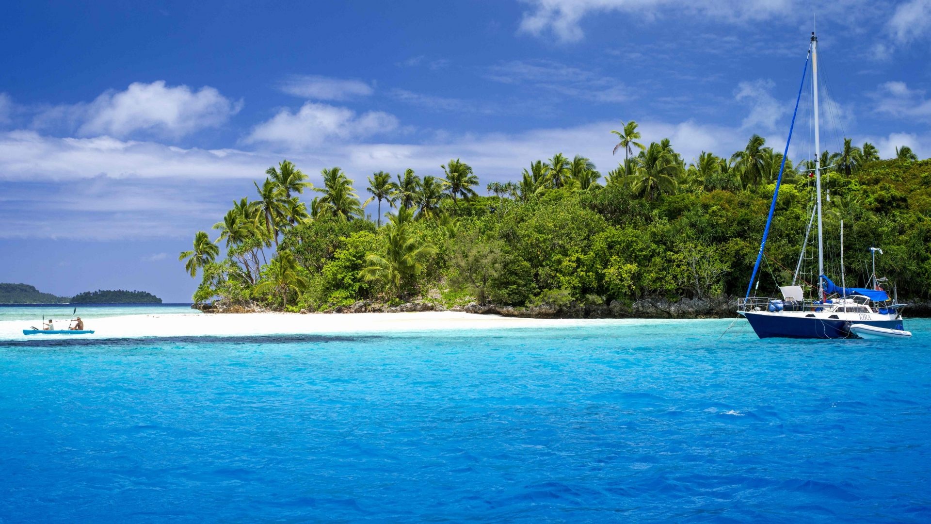 Tonga travels, Nuku Vavau, Ocean paradise, Green palms, 1920x1080 Full HD Desktop