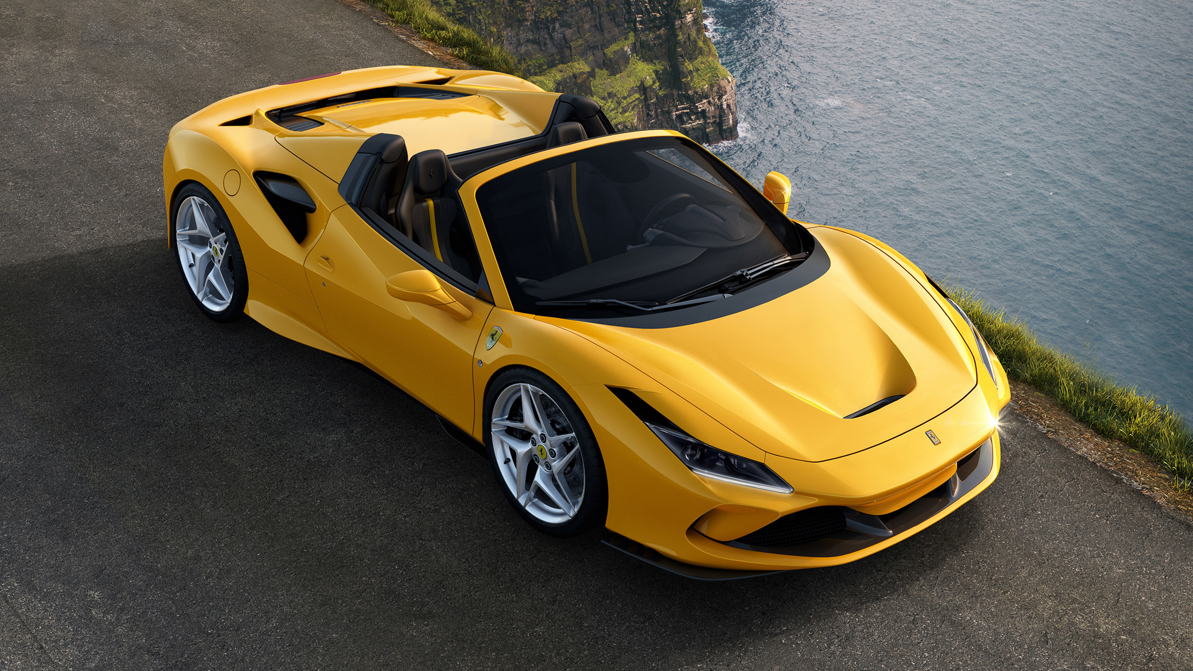 Ferrari F8, Off-road yellow car, 4K wallpaper, HD image, 3840x2160 4K Desktop
