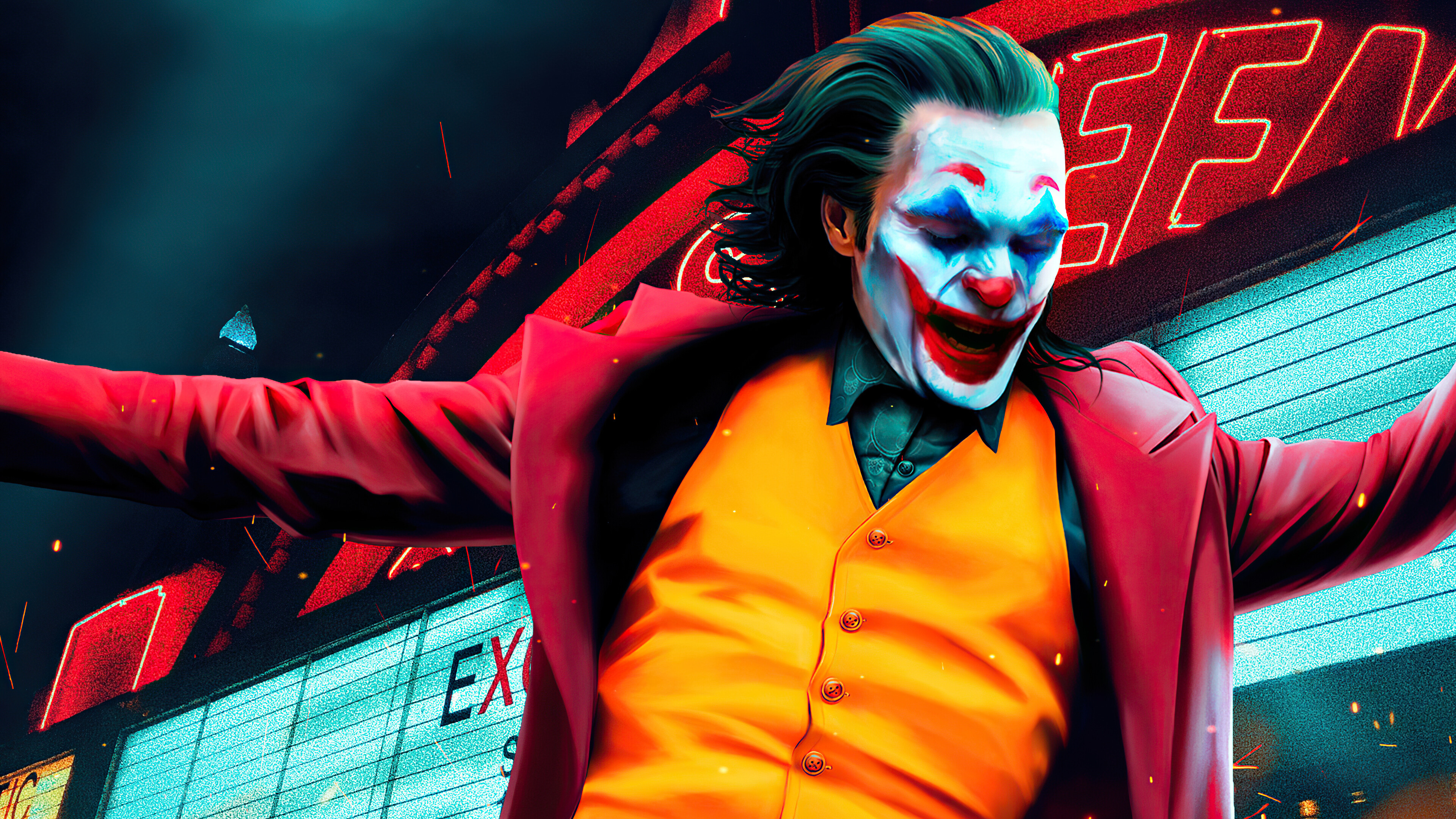 Joker, Joaquin Phoenix dancing, Captivating portrayal, Emotionally charged, 3840x2160 4K Desktop