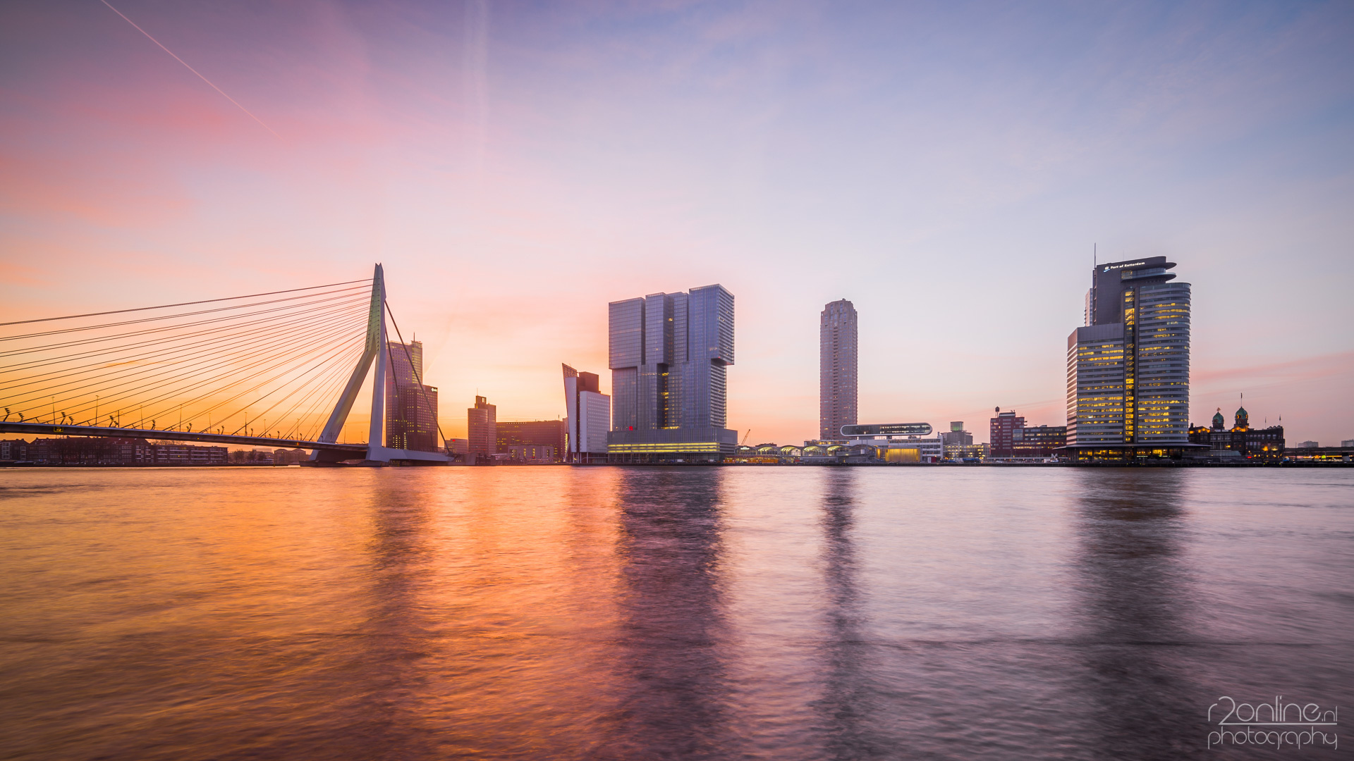 Rotterdam Skyline, Architecture marvels, Vibrant cityscape, Waterfront views, 1920x1080 Full HD Desktop