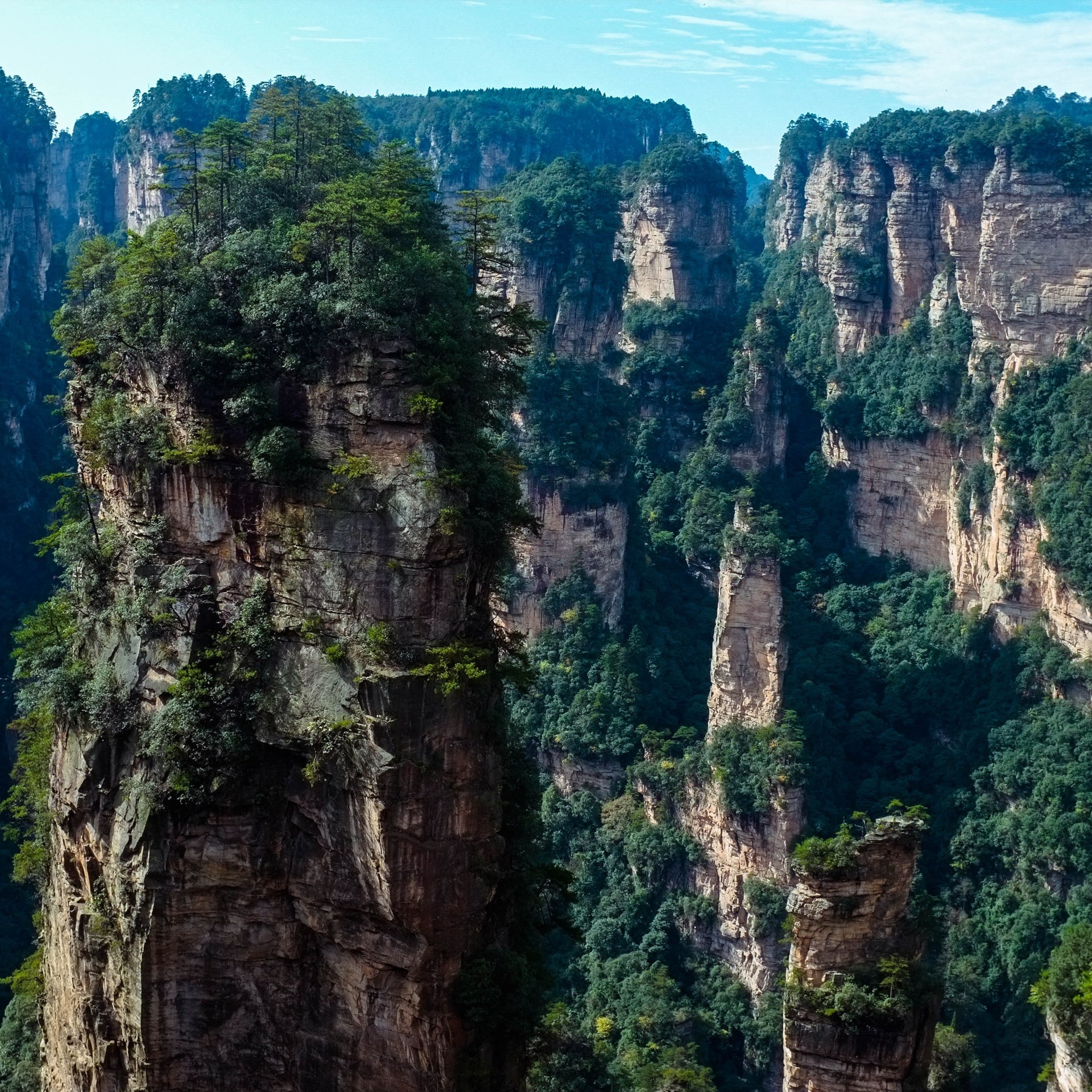 Wulingyuan National Park, Avatar mountains, Stunning travelogues, Nature's wonder, 1920x1920 HD Handy