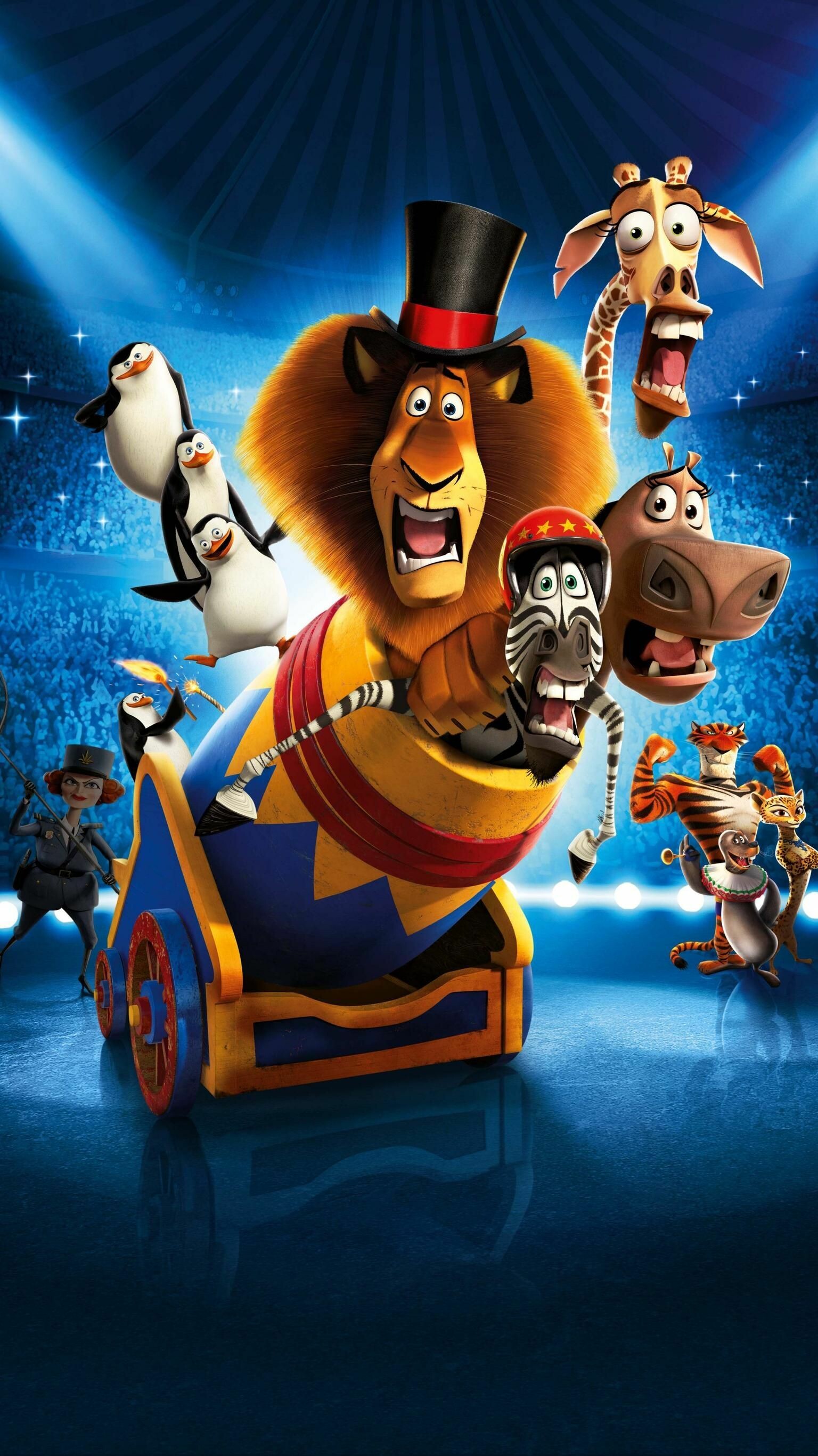 Madagascar (Movie): The third installment, Europe's Most Wanted, 2012. 1540x2740 HD Background.