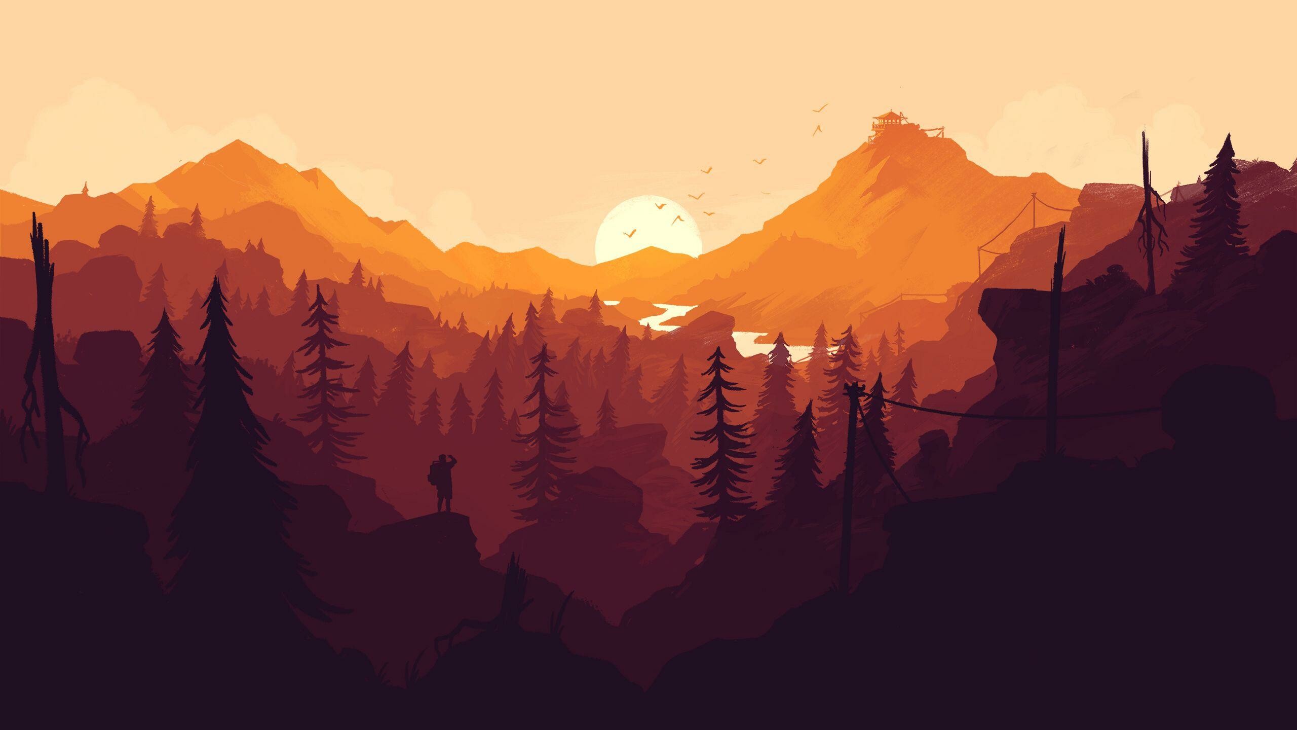 Firewatch: Objects found in the wilderness can be kept in the inventory for later use, A creepy mystery game. 2560x1440 HD Background.