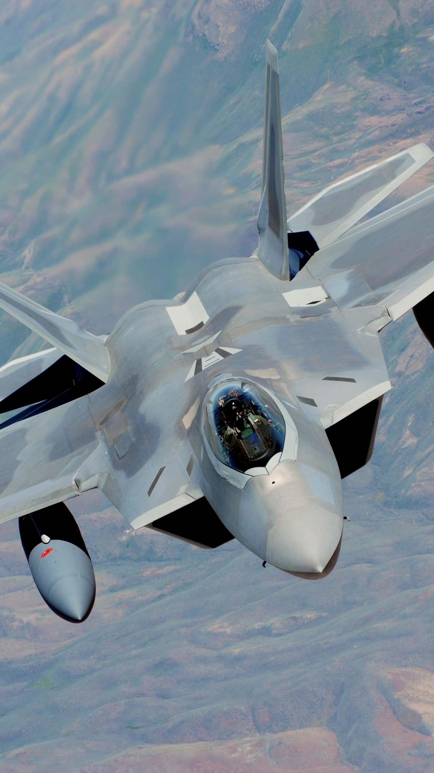 Wallpaper F-22, Raptor, Lockheed, Martin, stealth, air superiority fighter,Air Force, mountain, Military #1670 1440x2560