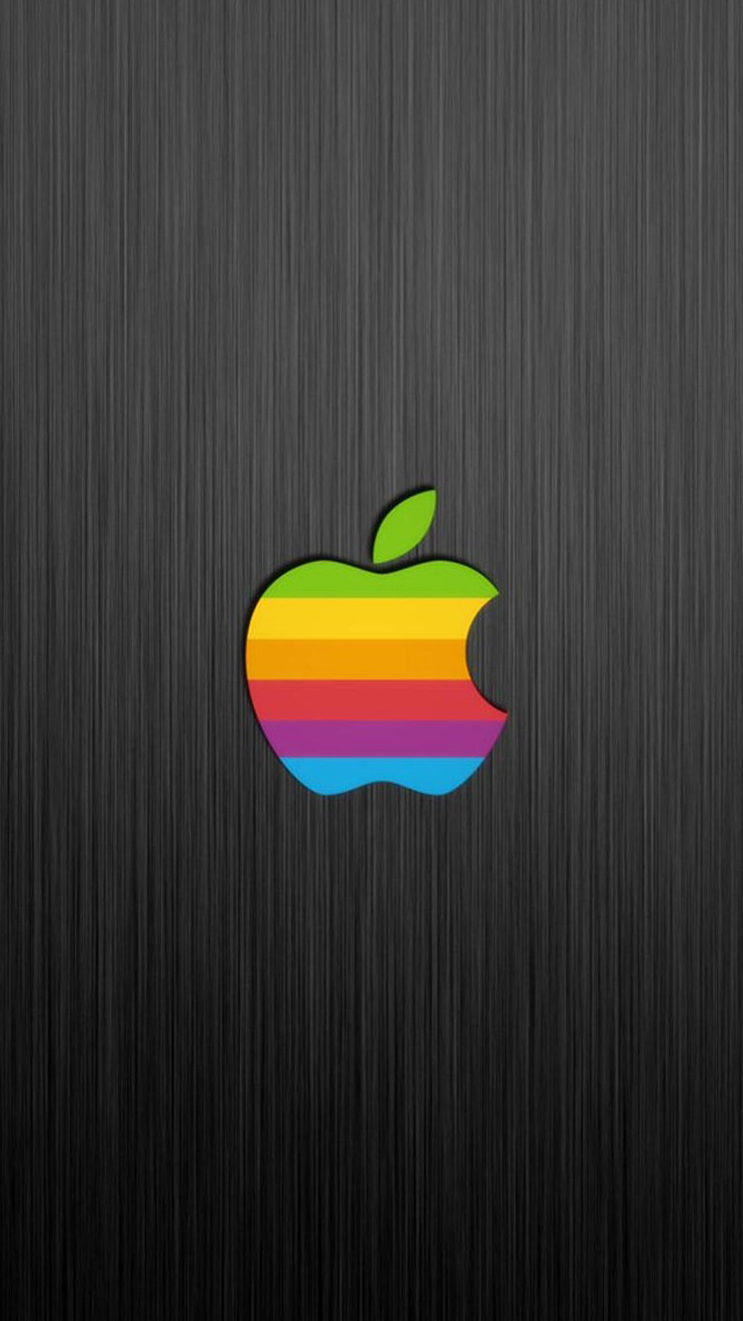 Apple Logo: The classic bitten fruit logotype, Introduced together with the brand's first personal computer. 1080x1920 Full HD Background.