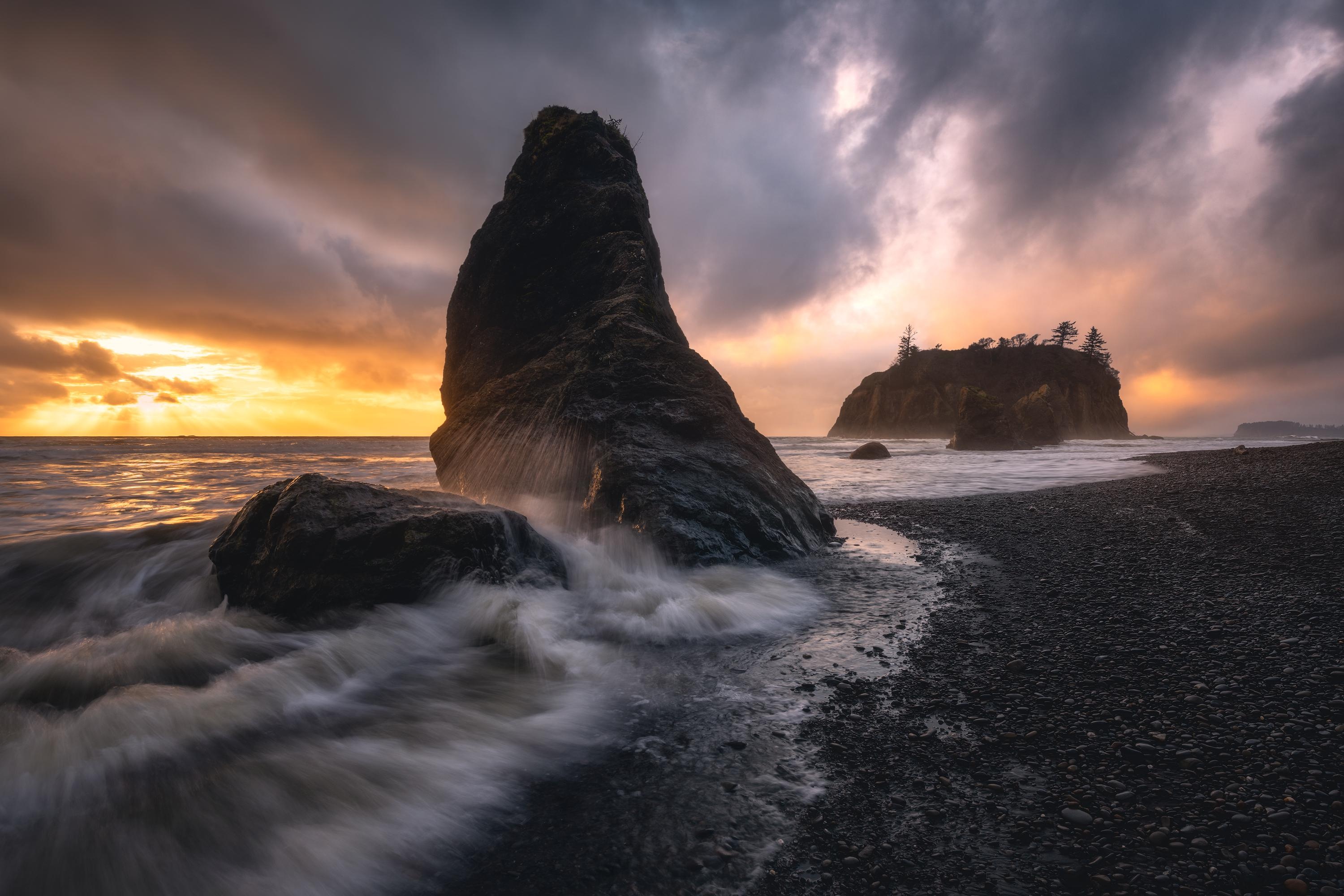 Ruby beach sunset, Washington State travels, 3000x2000 HD Desktop